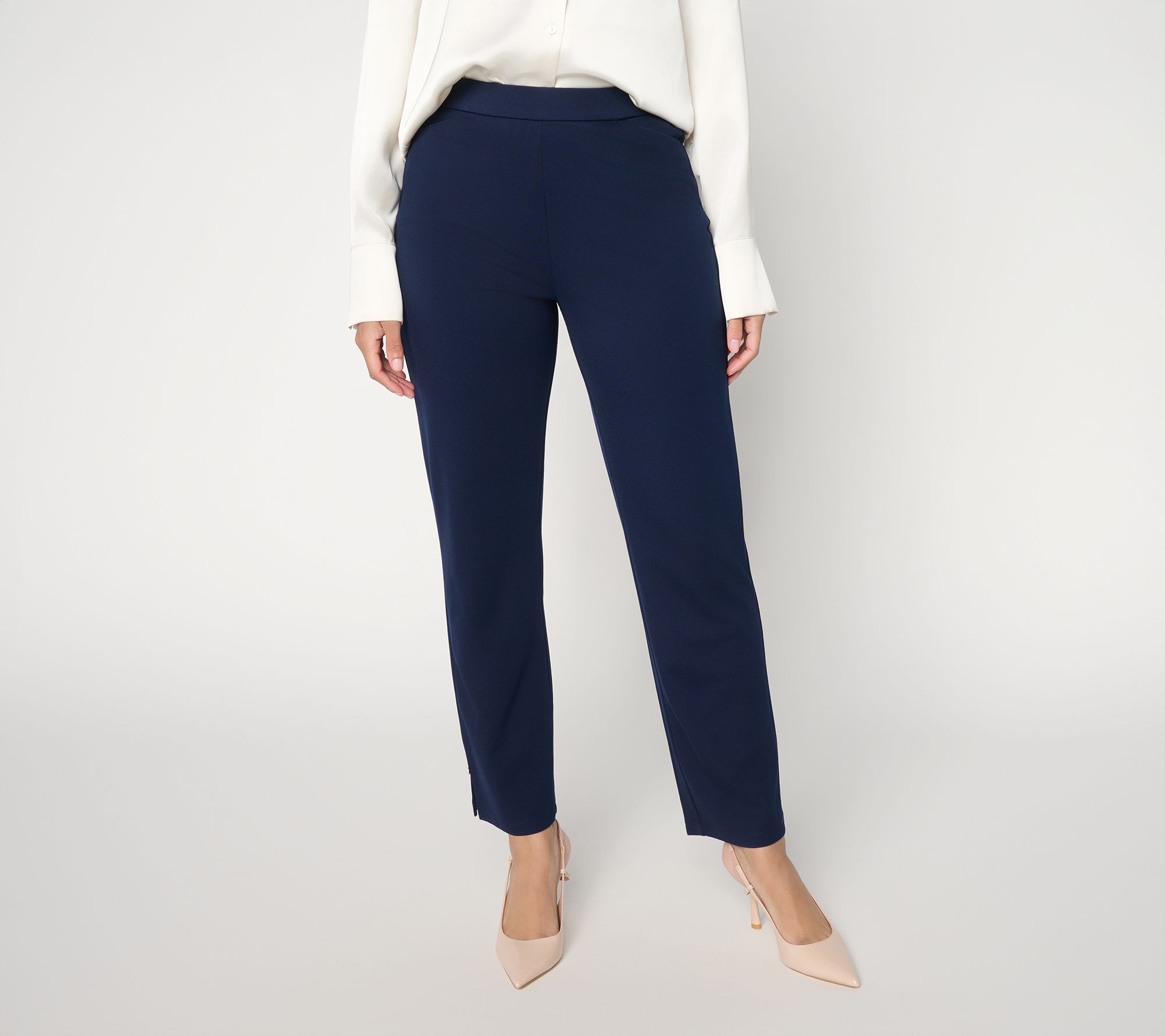Dennis Basso Regular Summer Ponte Slim Leg Ankle Pant