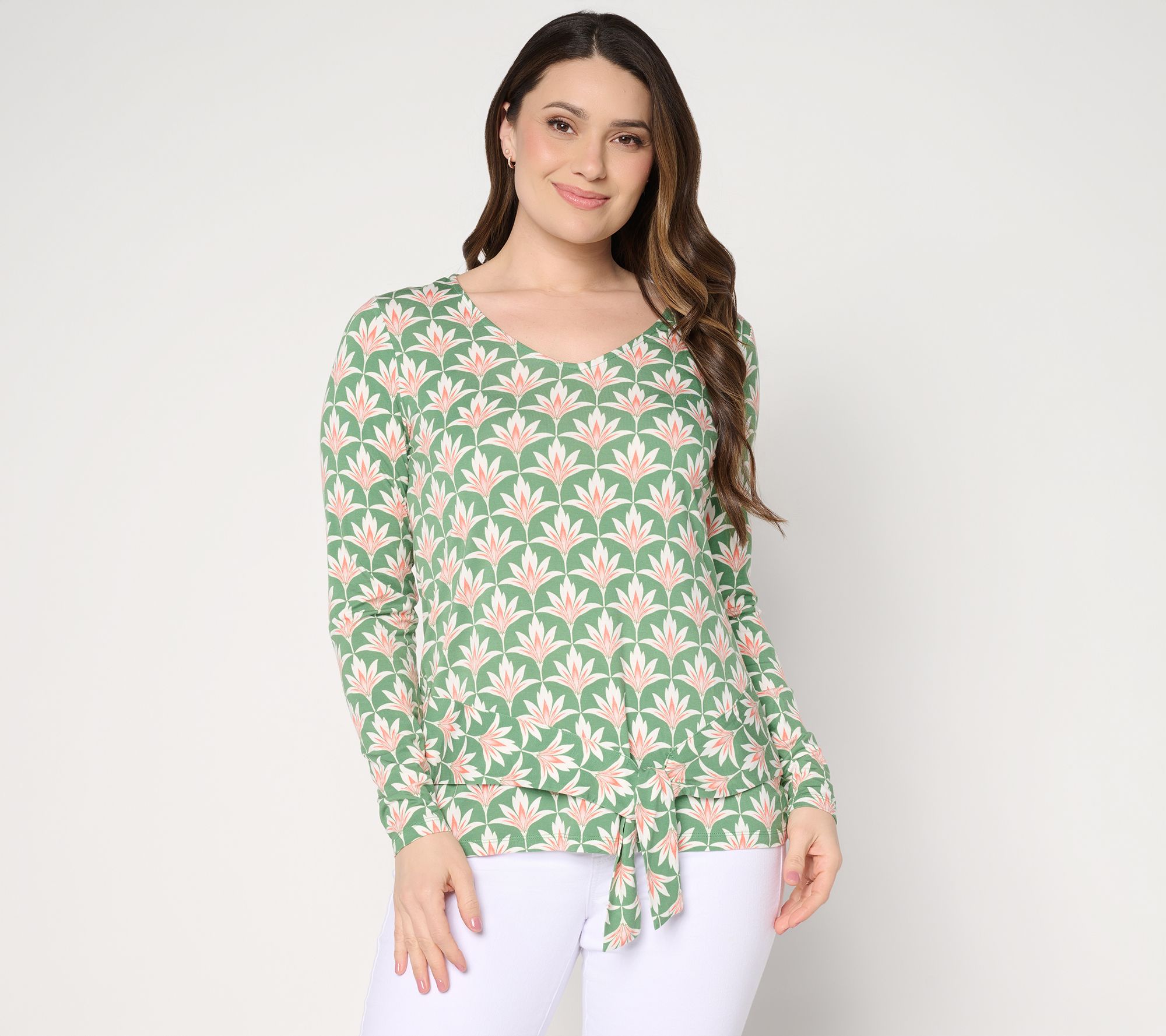 Belle Boho by Kim Gravel Rayon Spandex Lotus Petals Side Tie Top