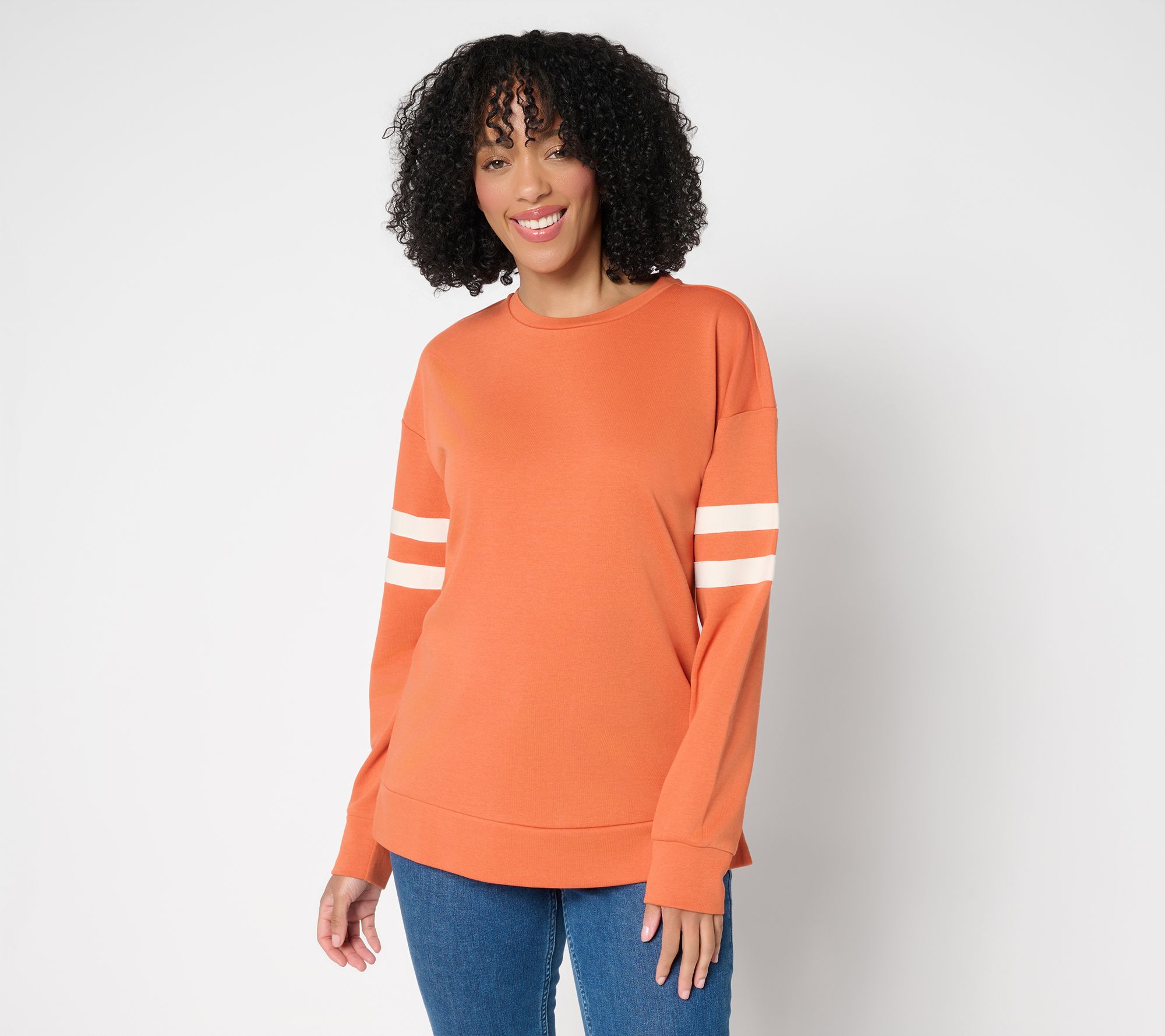 "As Is" Belle by Kim Gravel Game Day Stripe Jersey Sweatshirt