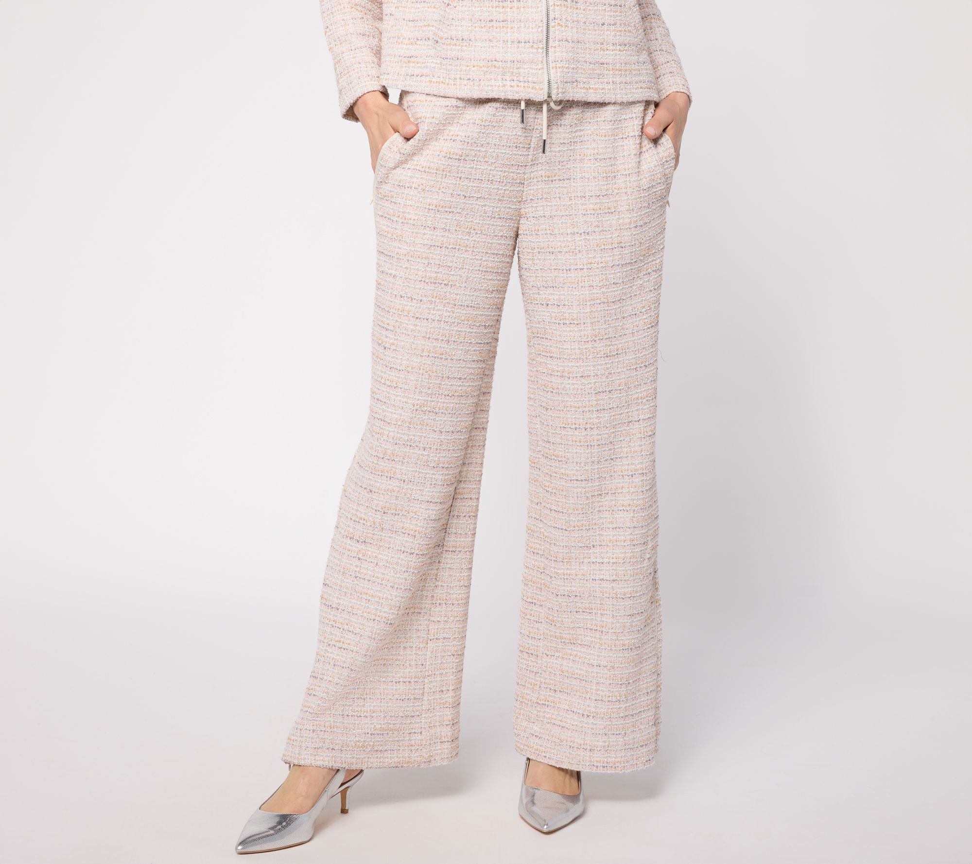 RM Studio x Rebecca Minkoff Regular Pull-On Knit Tweed Wide Leg Pants