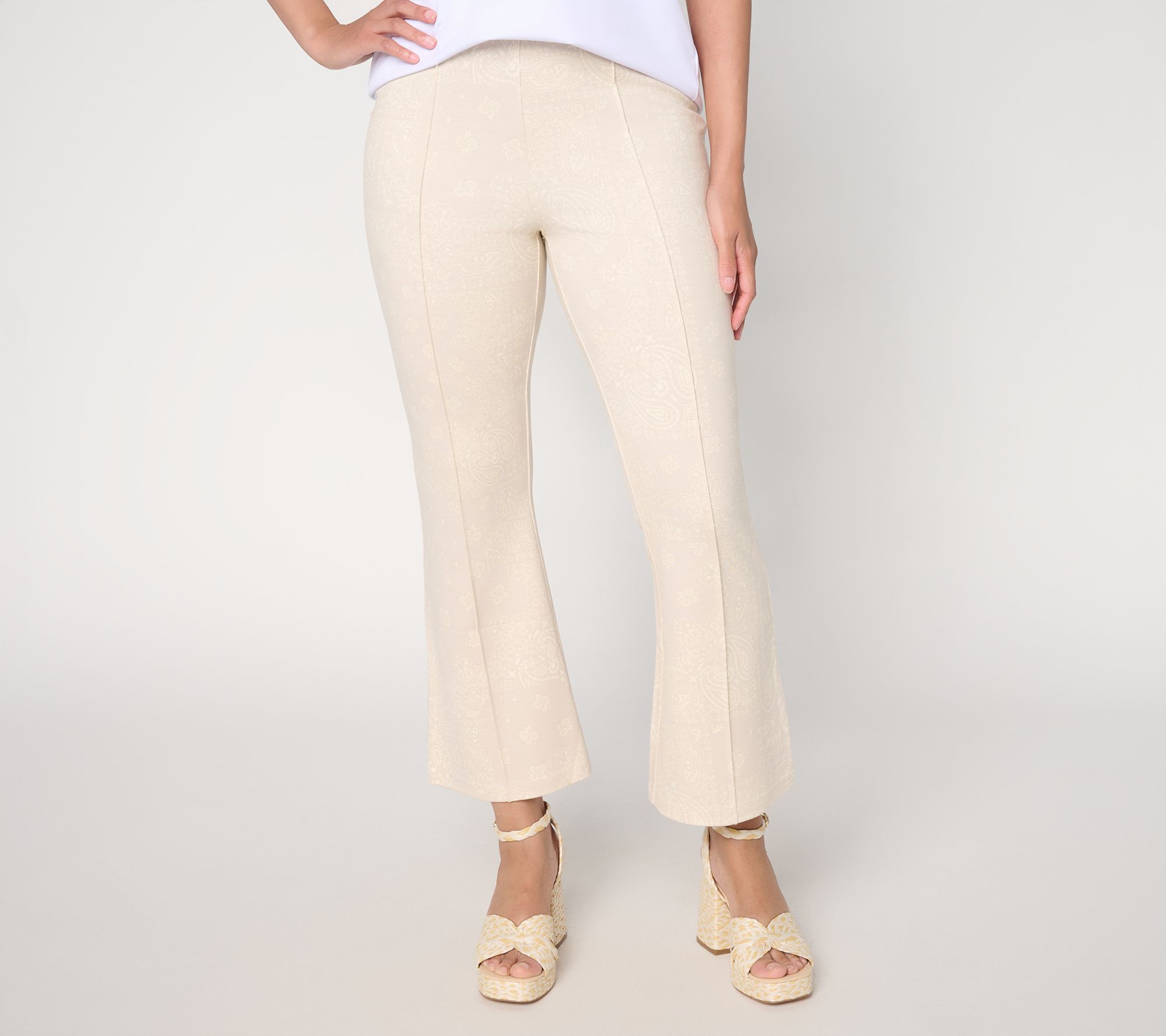 Peace Love World Tall Printed Cropped Length Pull On Pants