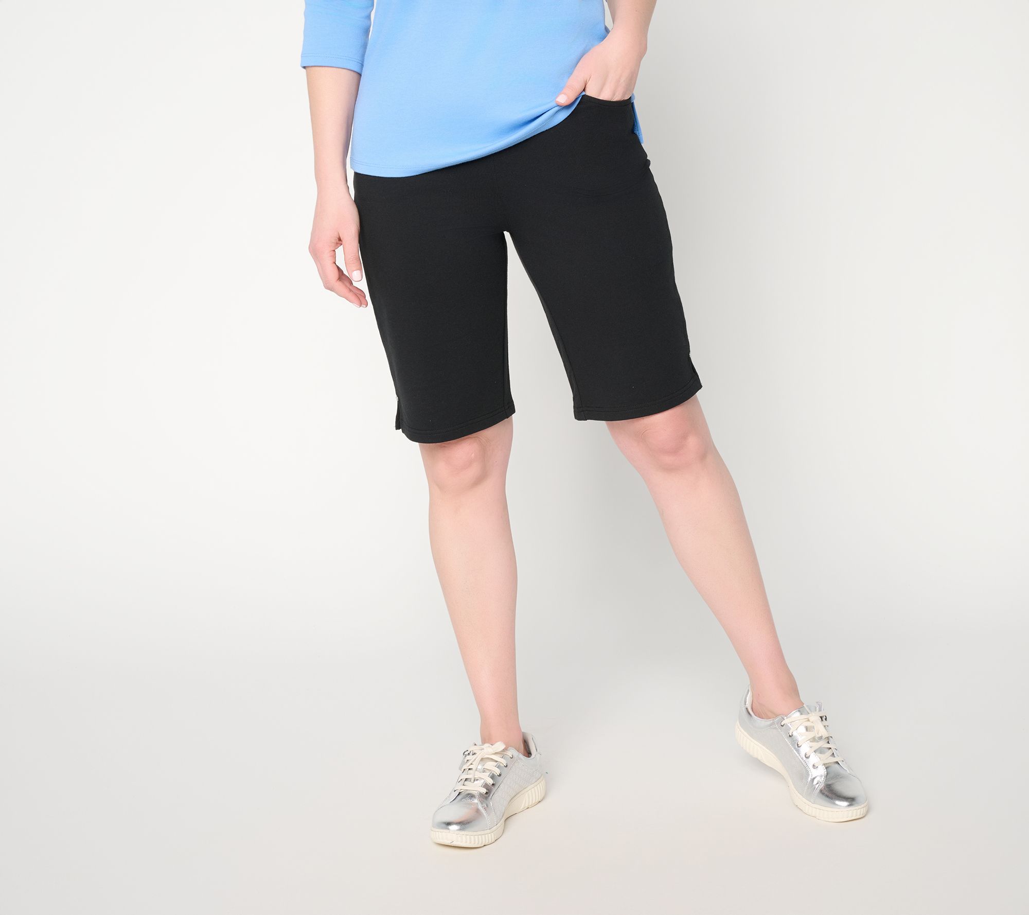 Quacker Factory 5 Pocket French Terry 11" Shorts