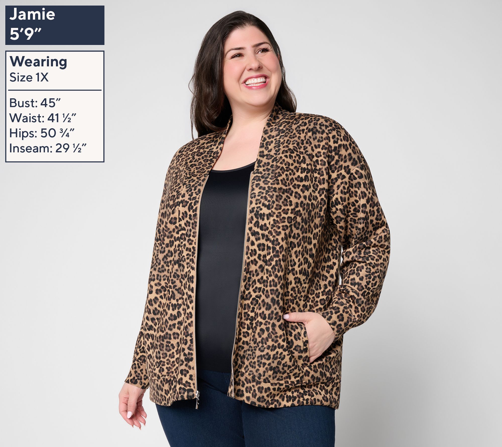 Belle by Kim Gravel ScubaLuxe Gold Zip Jacket - QVC.com