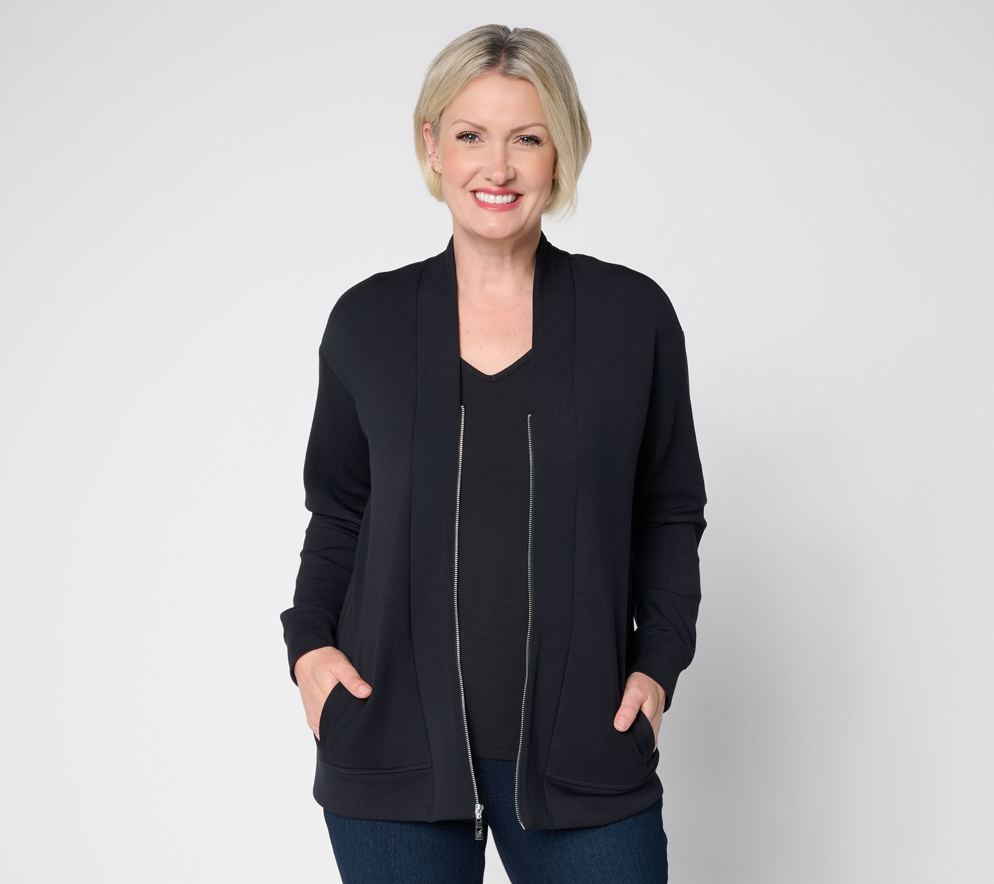 Belle by Kim Gravel ScubaLuxe Gold Zip Jacket