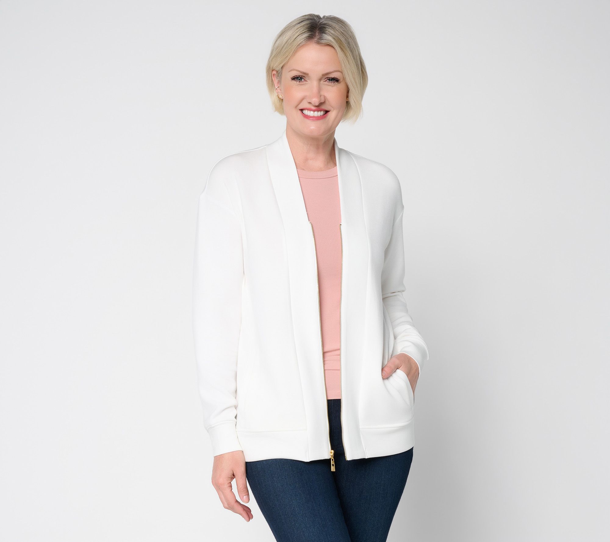 Belle by Kim Gravel ScubaLuxe Gold Zip Jacket