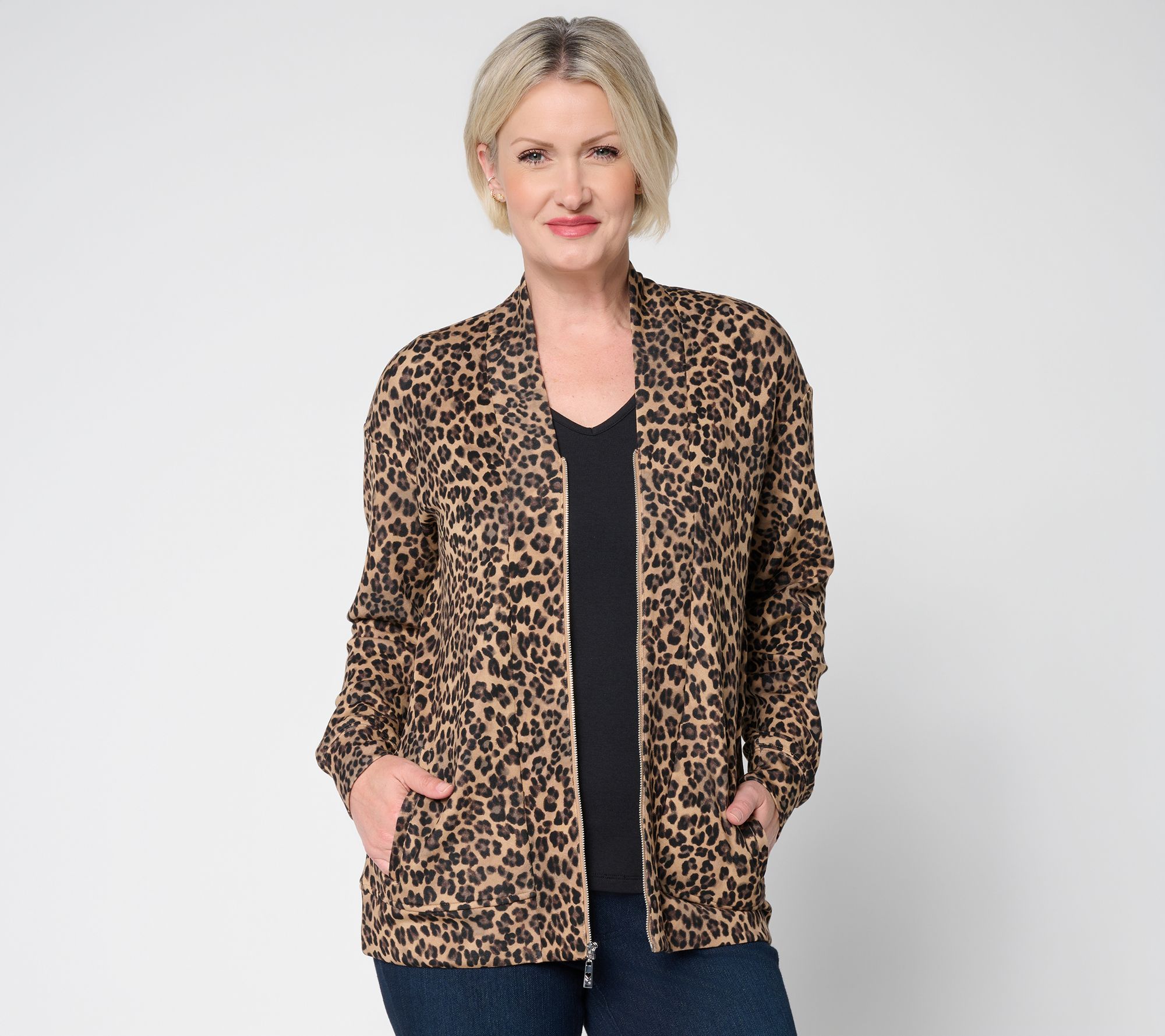Belle by Kim Gravel ScubaLuxe Gold Zip Jacket