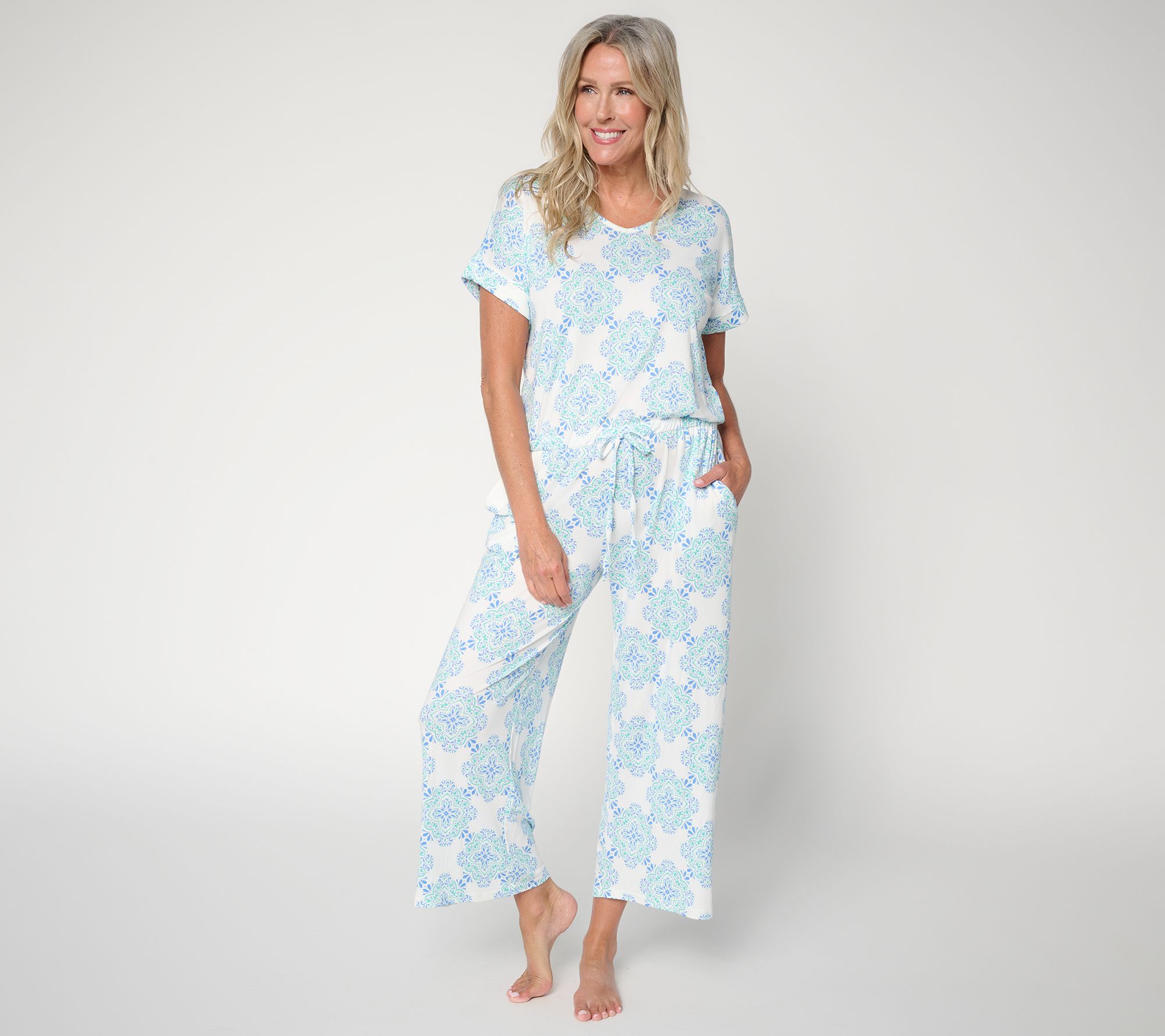  MUK LUKS Petite Dolman Sleeve Cropped Pant Jumpsuit