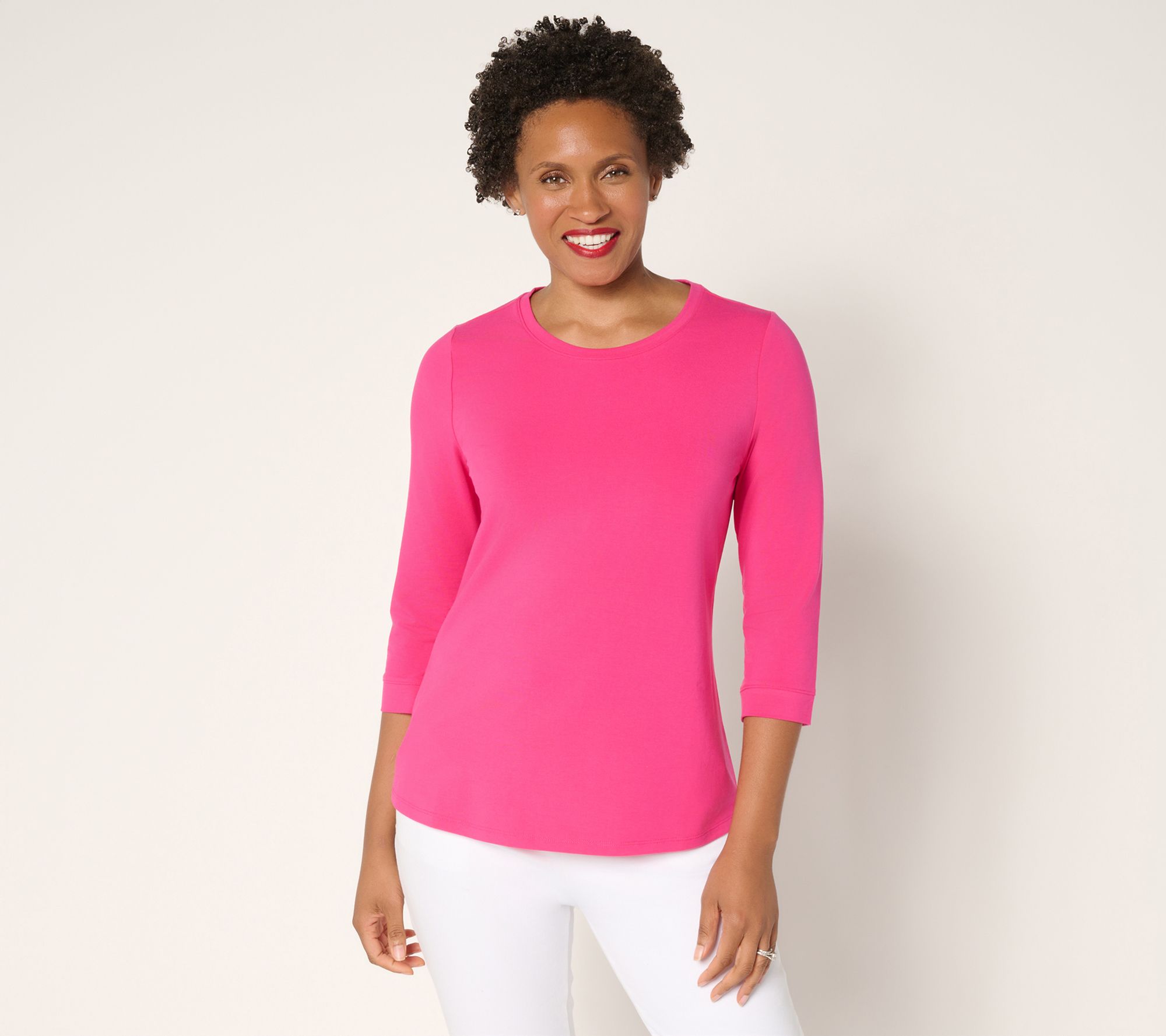 "As Is" Attitudes by Renee Washed Cotton 3/4 Sleeve Top