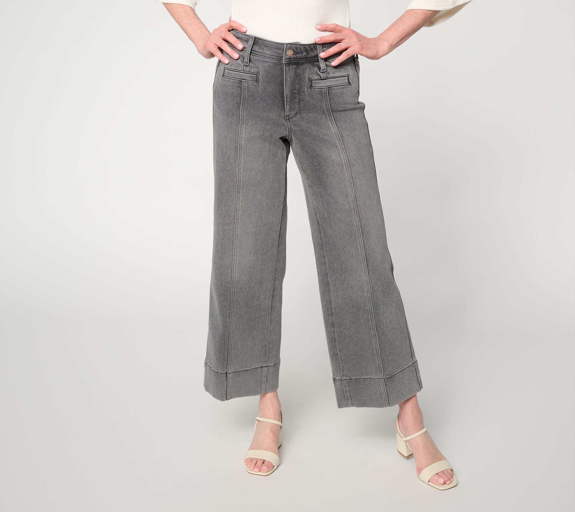 NYDJ Teresa Wide-Leg Ankle Jean____ with Front Seam Details