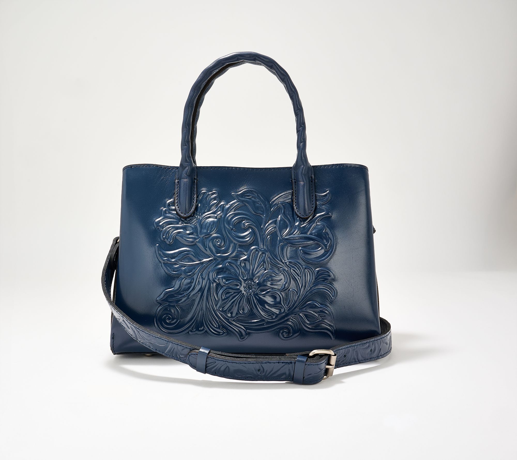 Patricia Nash Leather Genovese Crossbody w/ Tooled Strap