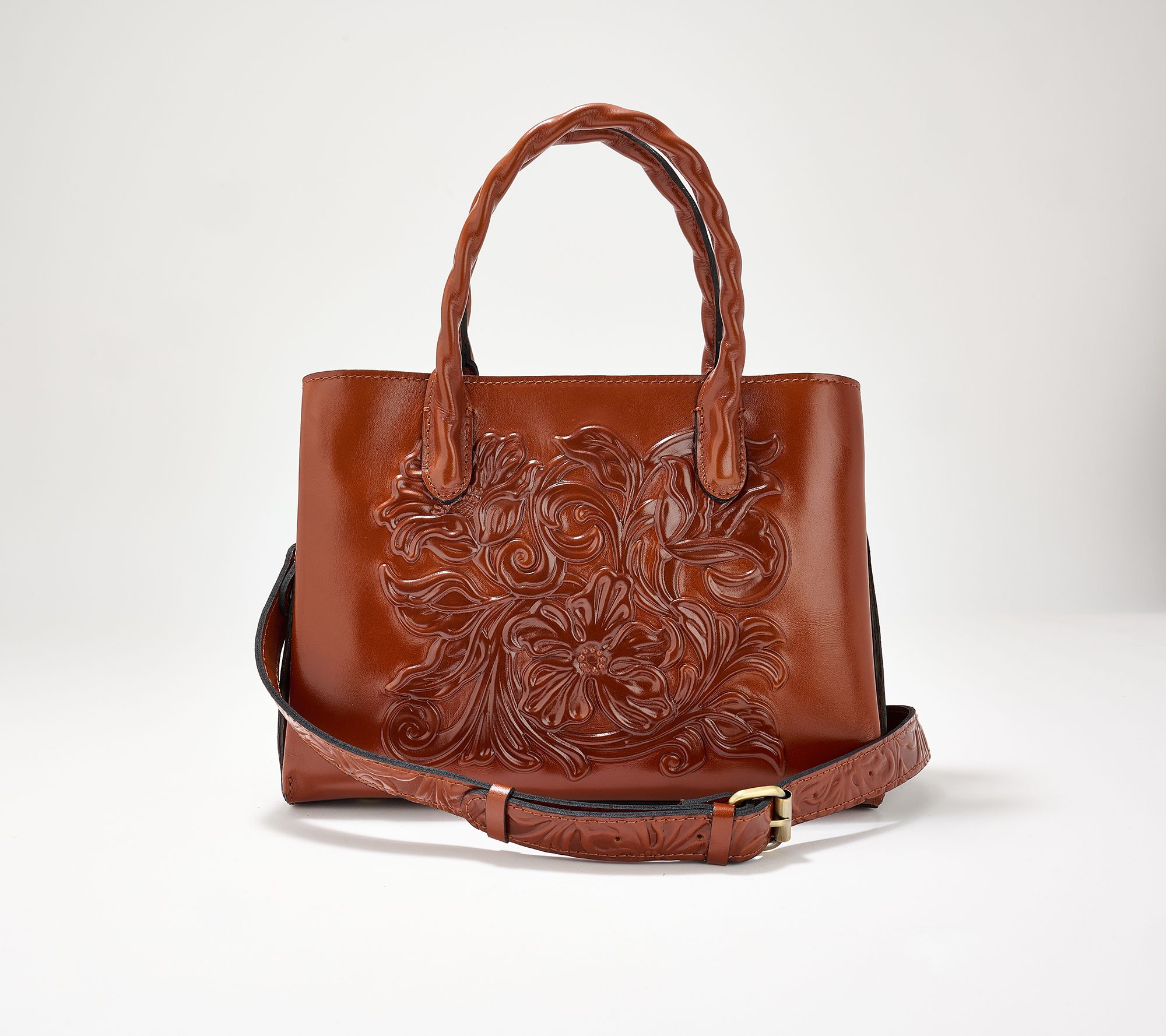 Patricia Nash Leather Genovese Crossbody w/ Tooled Strap