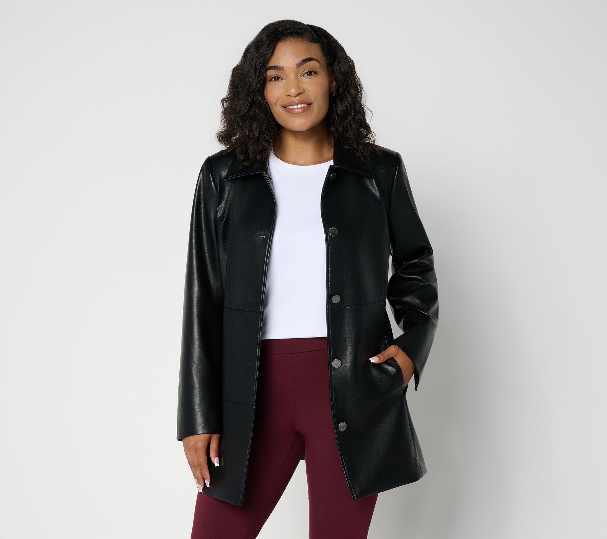 Dennis Basso Regular Luxe Faux Leather Jacket