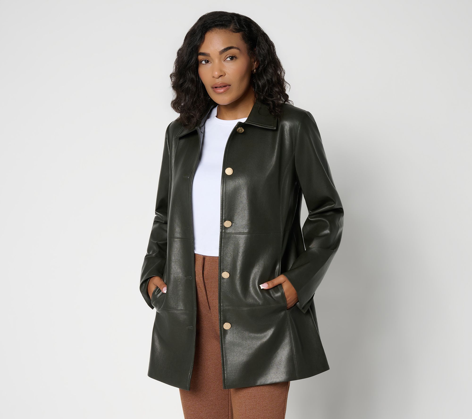 Dennis Basso Regular Luxe Faux Leather Jacket