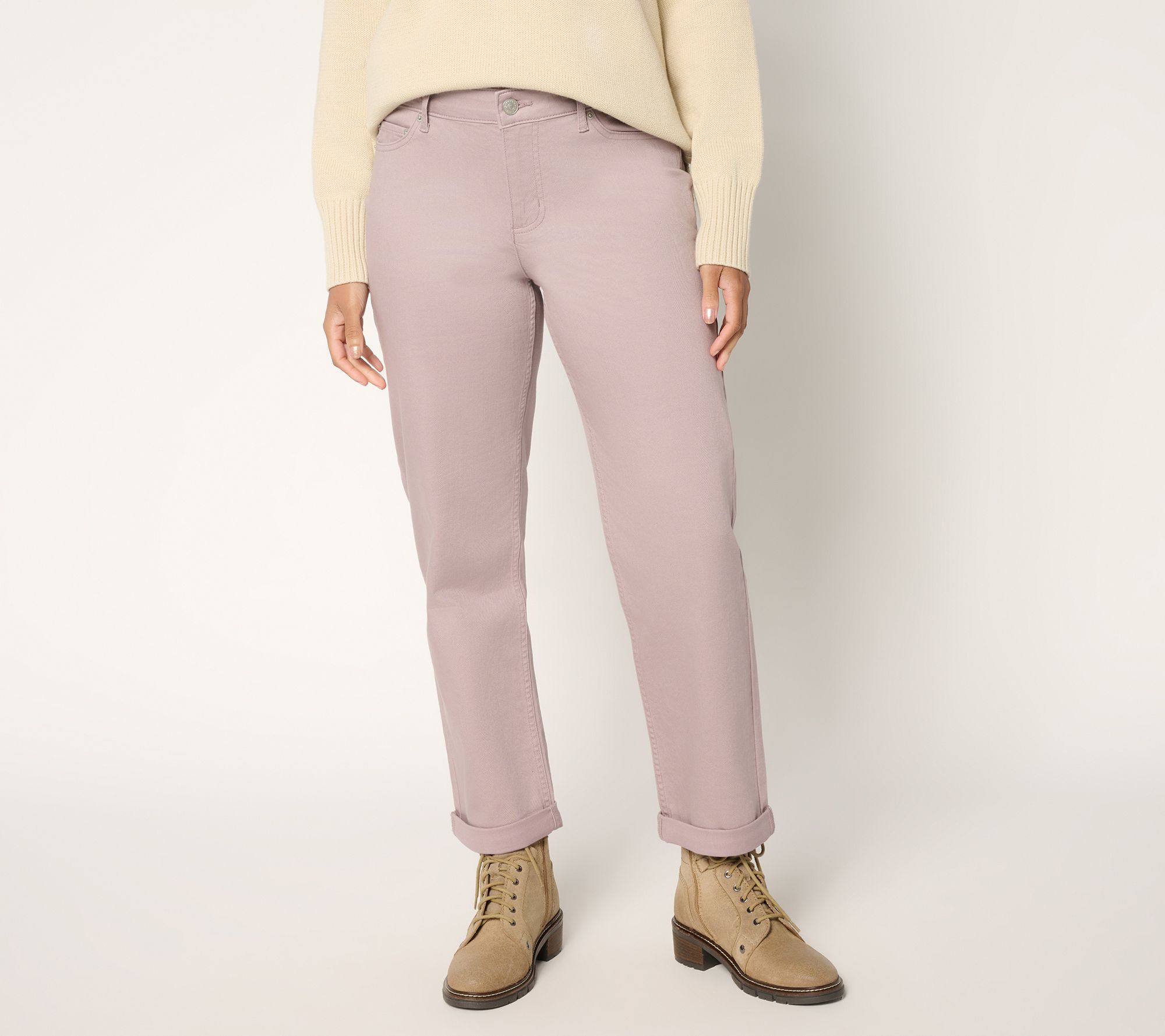 "As Is" LOGO by Lori Goldstein Pet Color Denim Boyfriend Jean