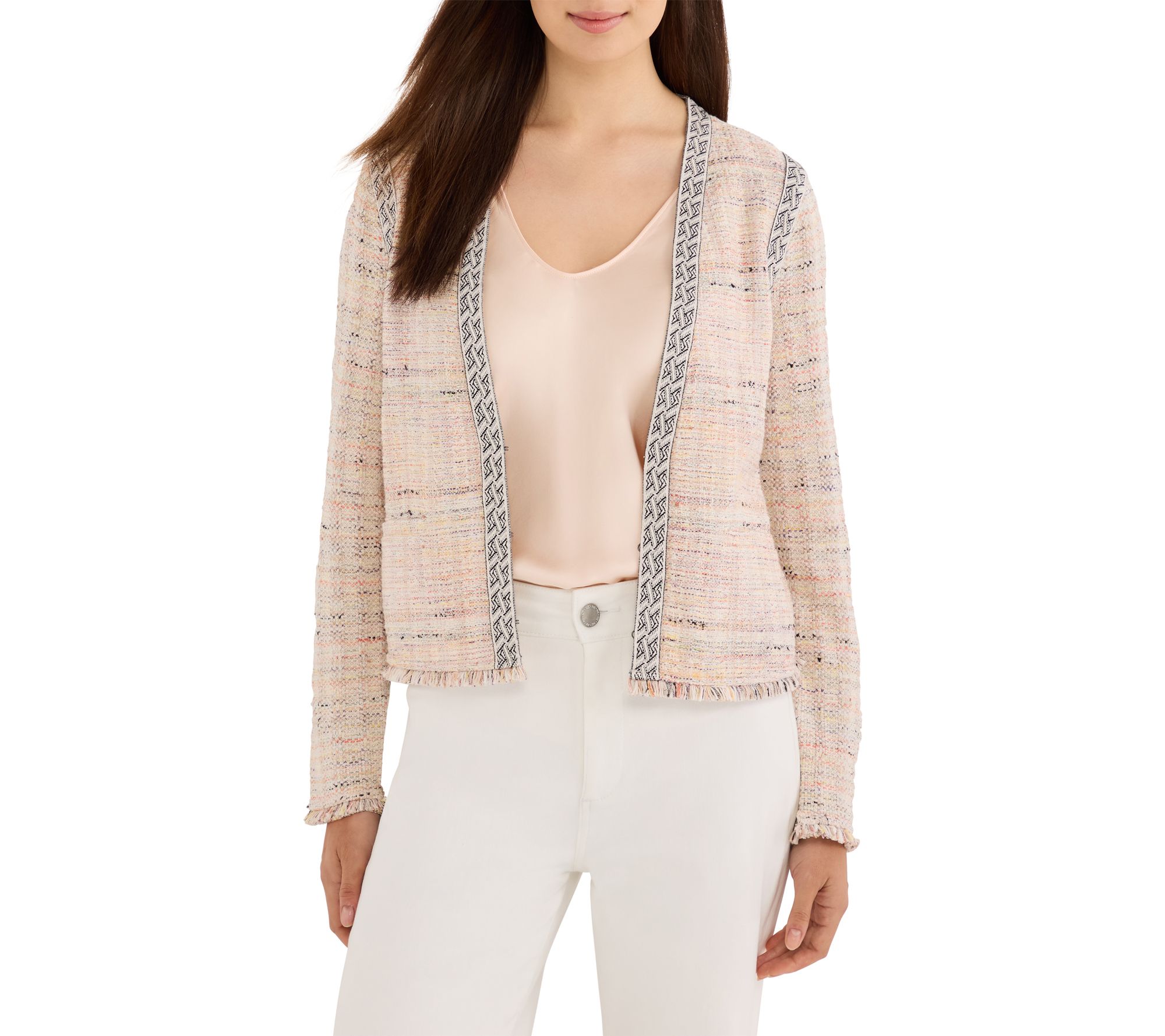 NIC+ZOE Contrast Trim Knit Jacket