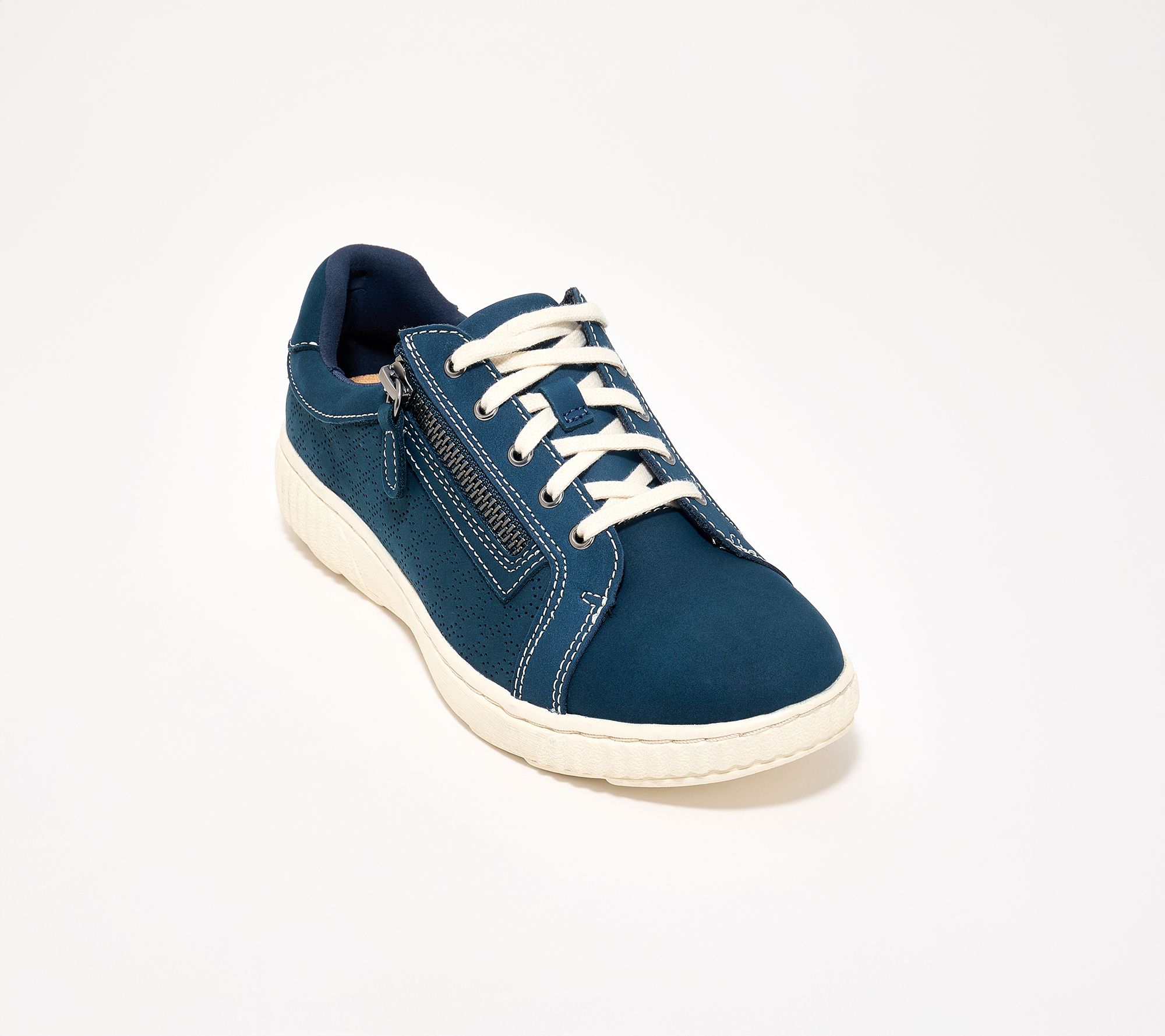 "As Is" Clarks Collection Perforated Leather Sneaker -Caroline Ayla