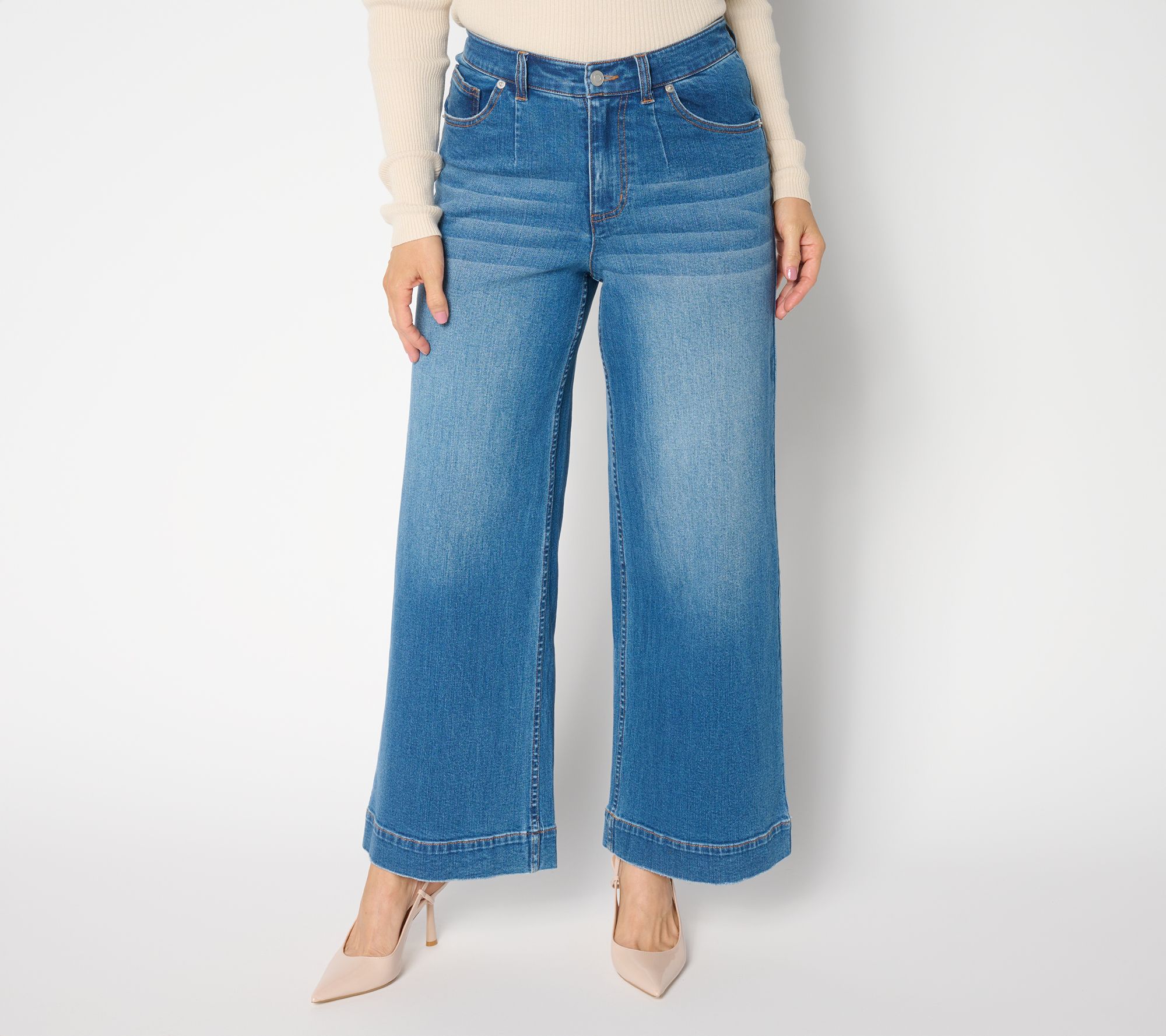 "As Is" Studio Park x Amy Stran Reg Dart Wide Leg Ankle Jean