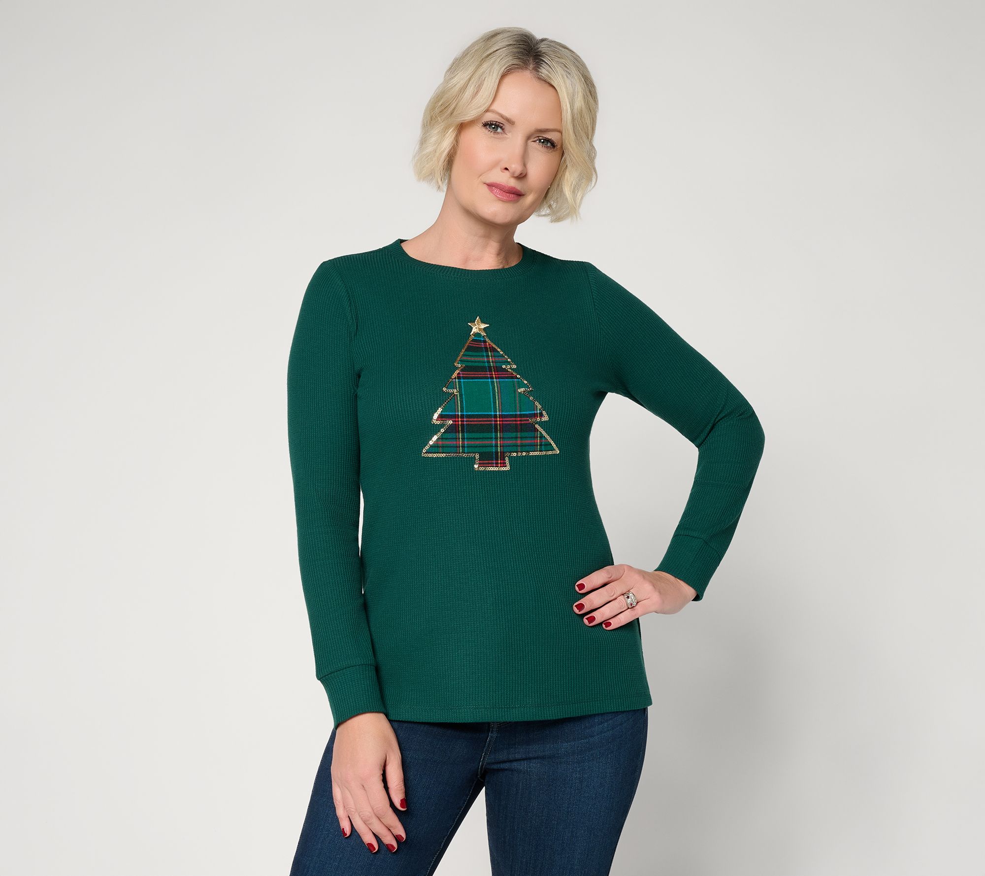  Jingle Belles by Kim Gravel Micro Waffle Holiday Top