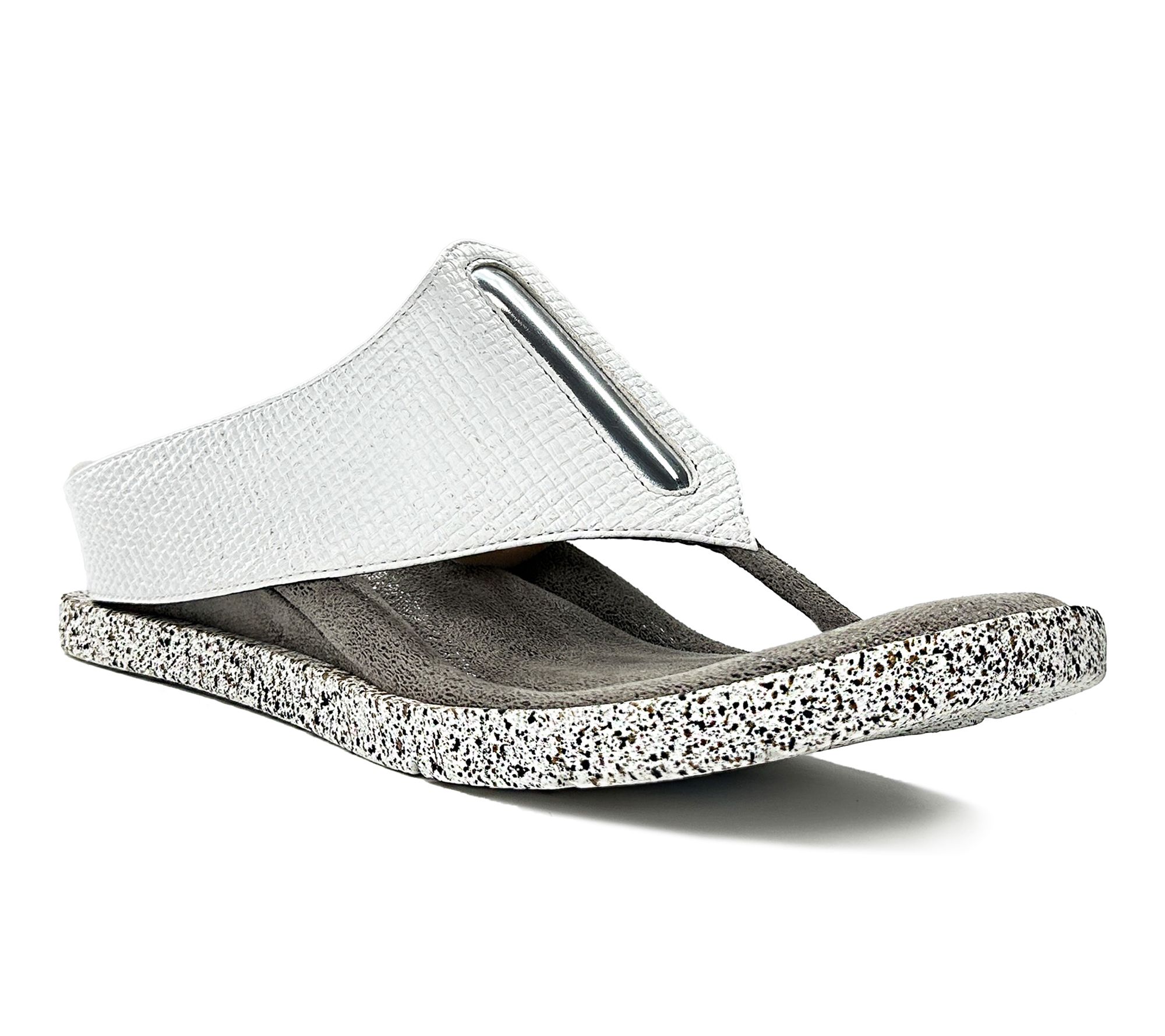Modzori Iris Reversible Wedge Sandal - White Flips to Black