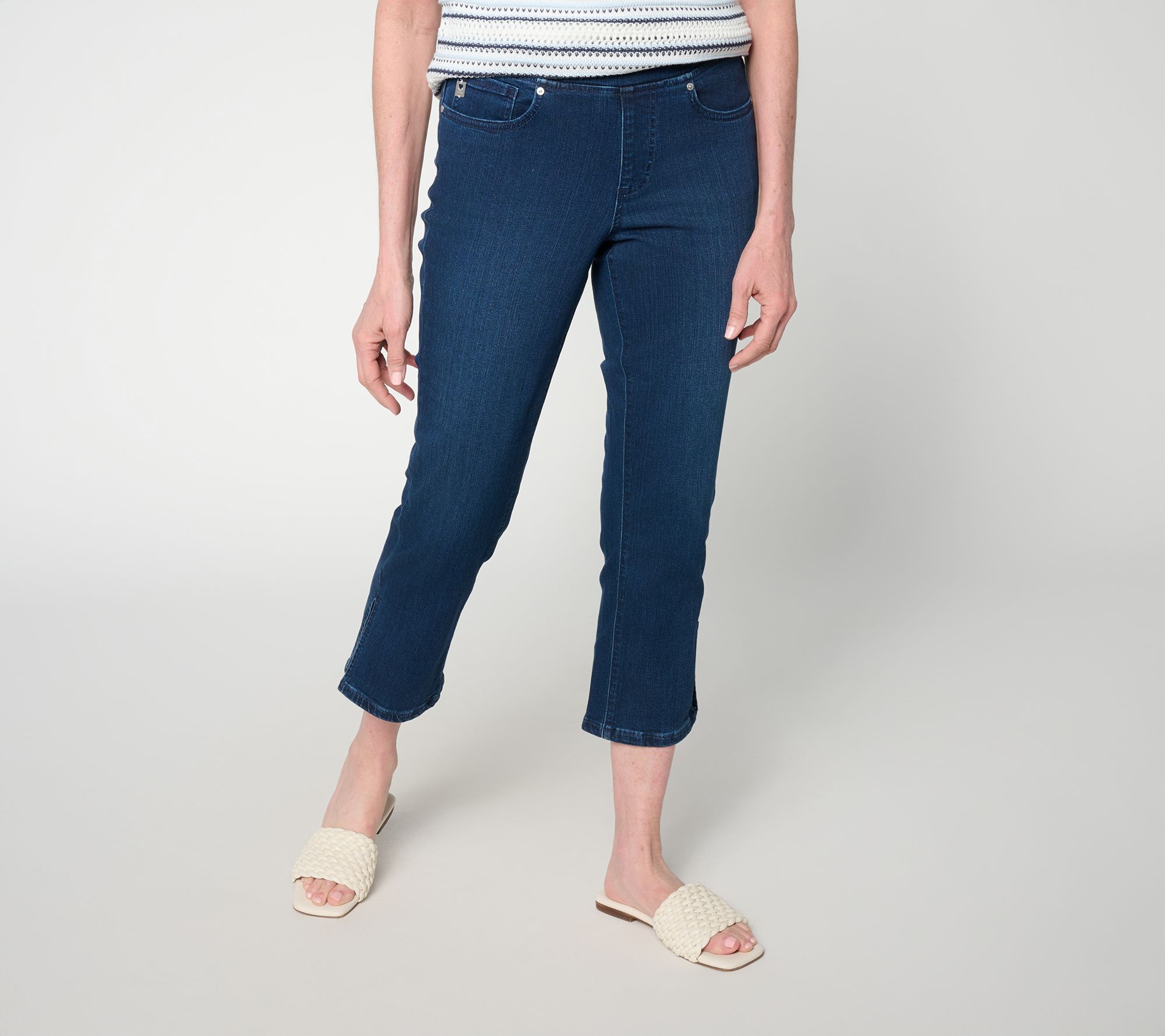 "As Is" Belle by Kim Gravel Pet TripleLuxe Denim Vented Crop Jean