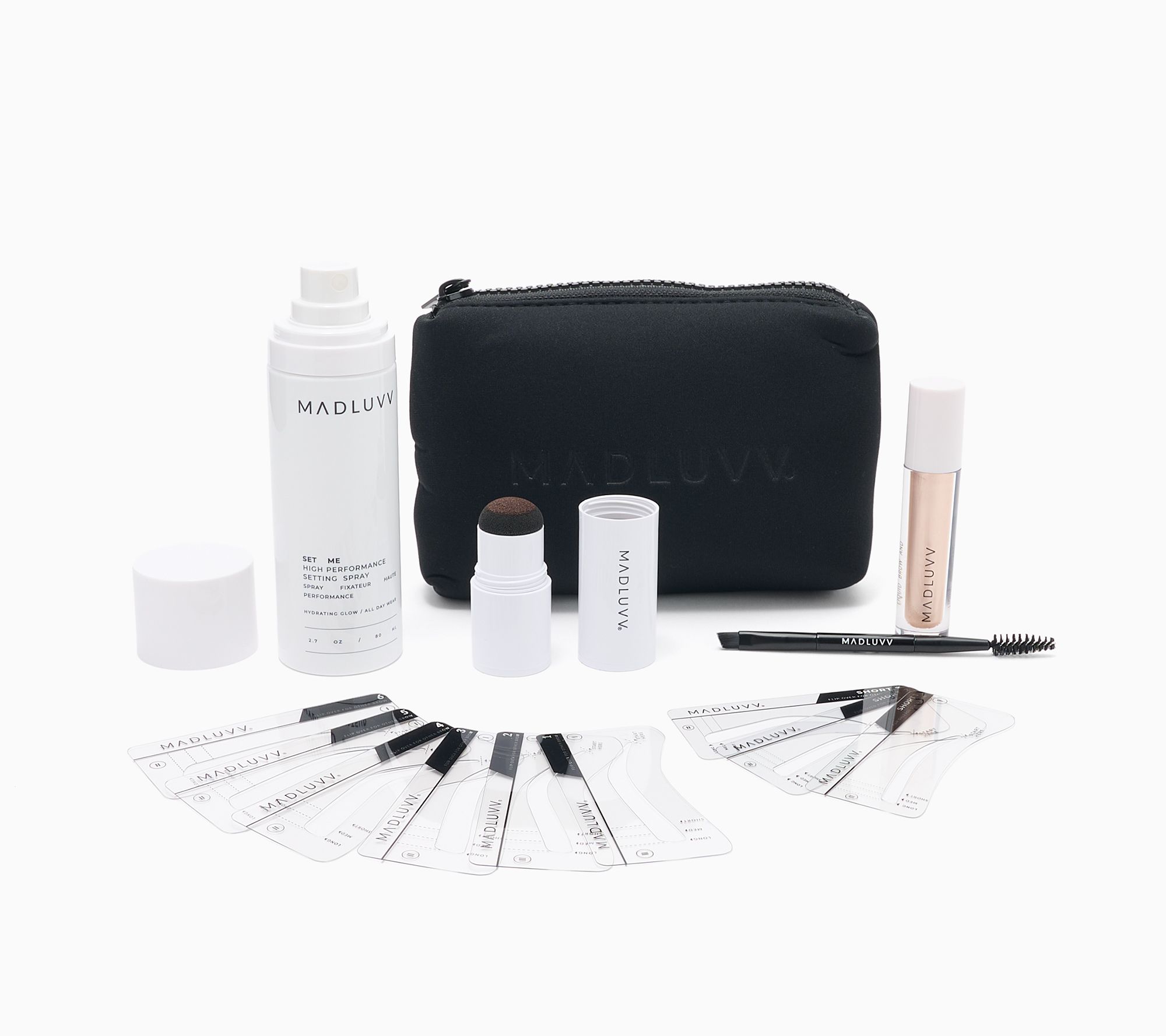  Madluvv Brow Stamp, Spray & Highlighter Kit with Bag