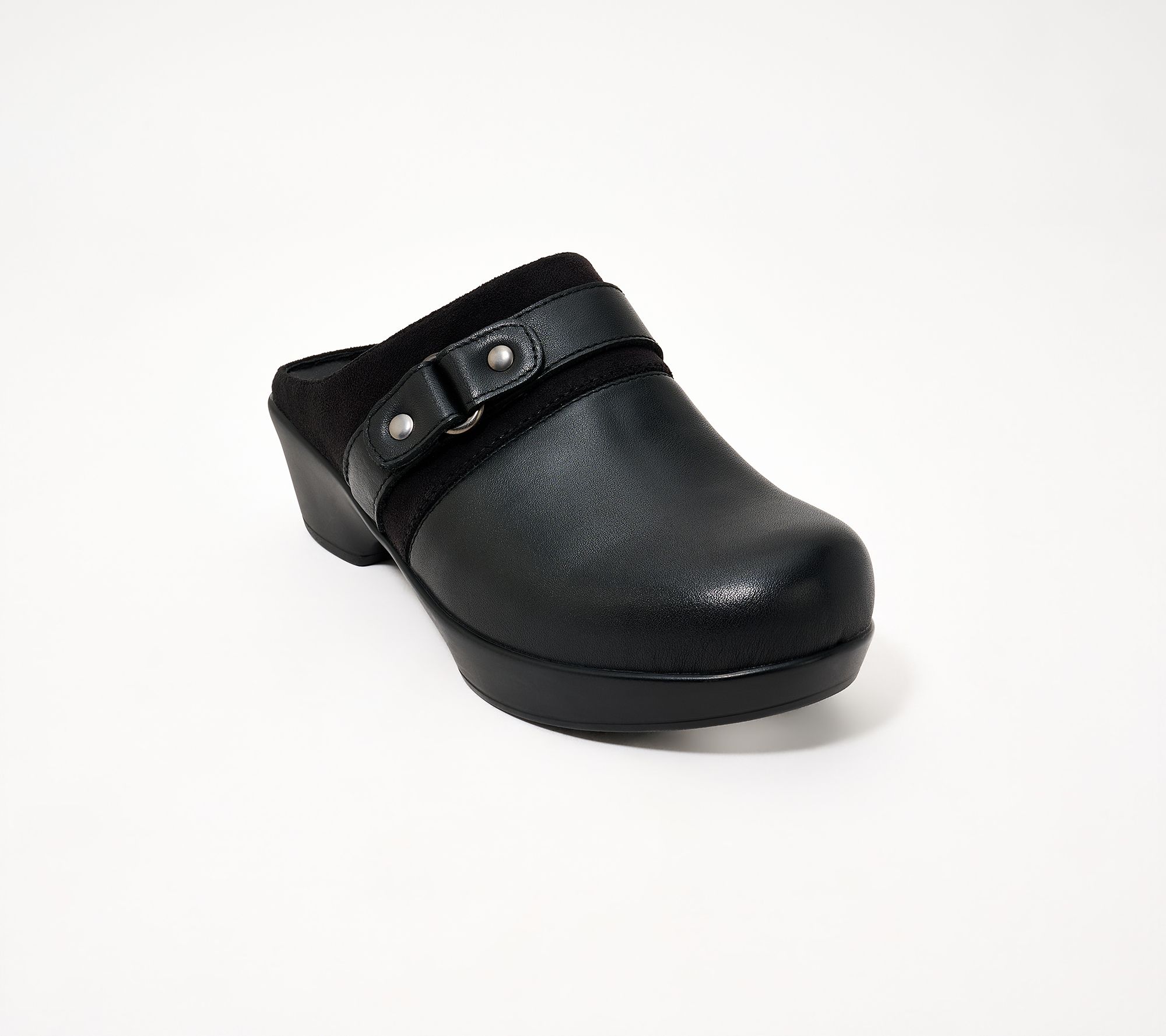 Spring Step Leather Heeled Clogs - Cimika