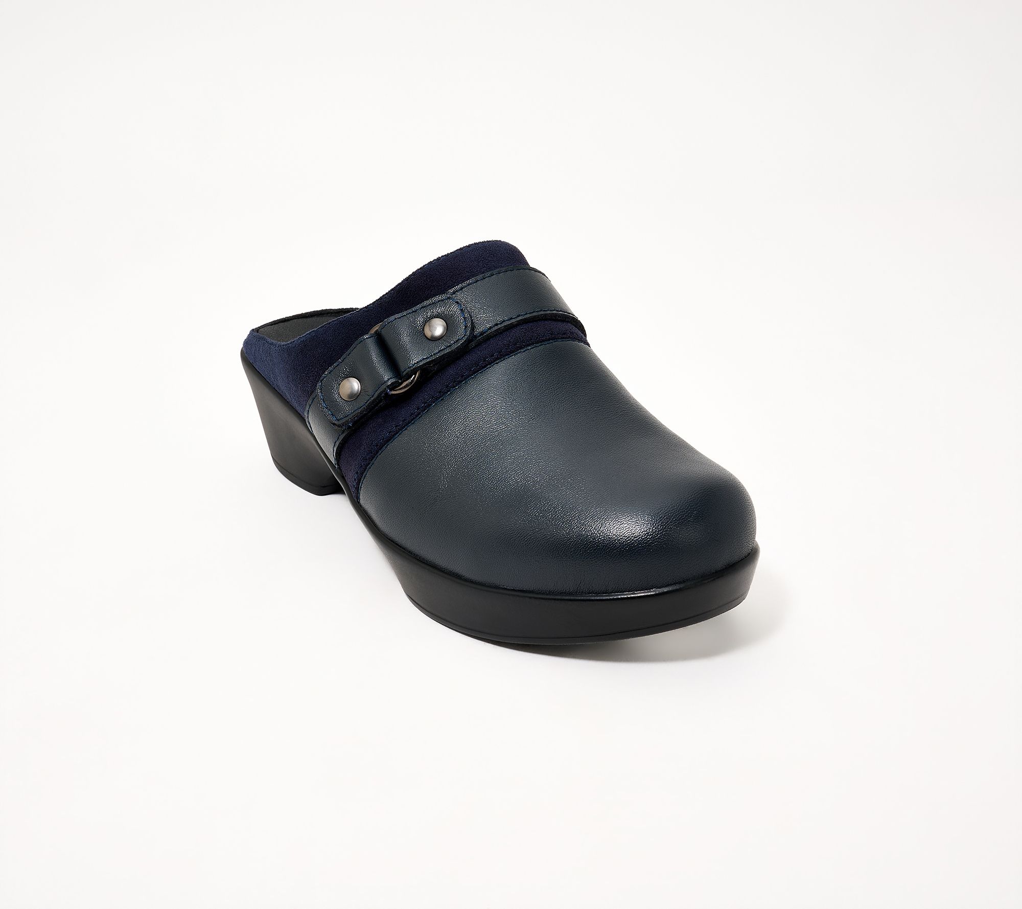 Spring Step Leather Heeled Clogs - Cimika