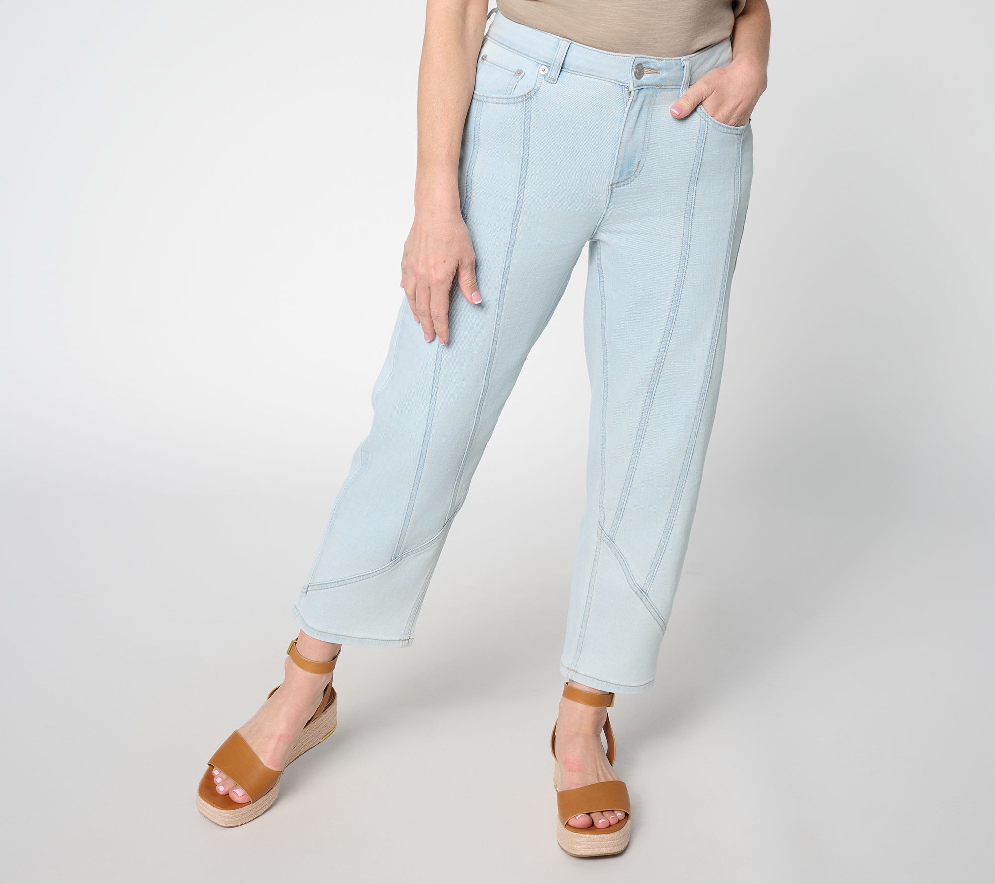 "As Is" LOGO by Lori Goldstein Tall Indigo Seamed Cropped Jeans