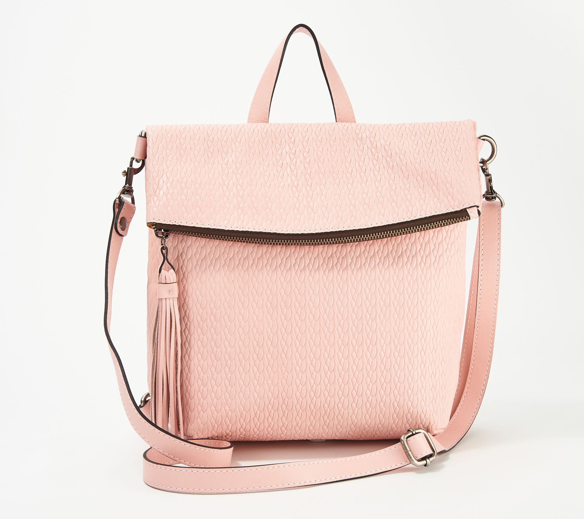 Patricia Nash Twisted Woven Embossed Luzille Backpack Pink One Size 