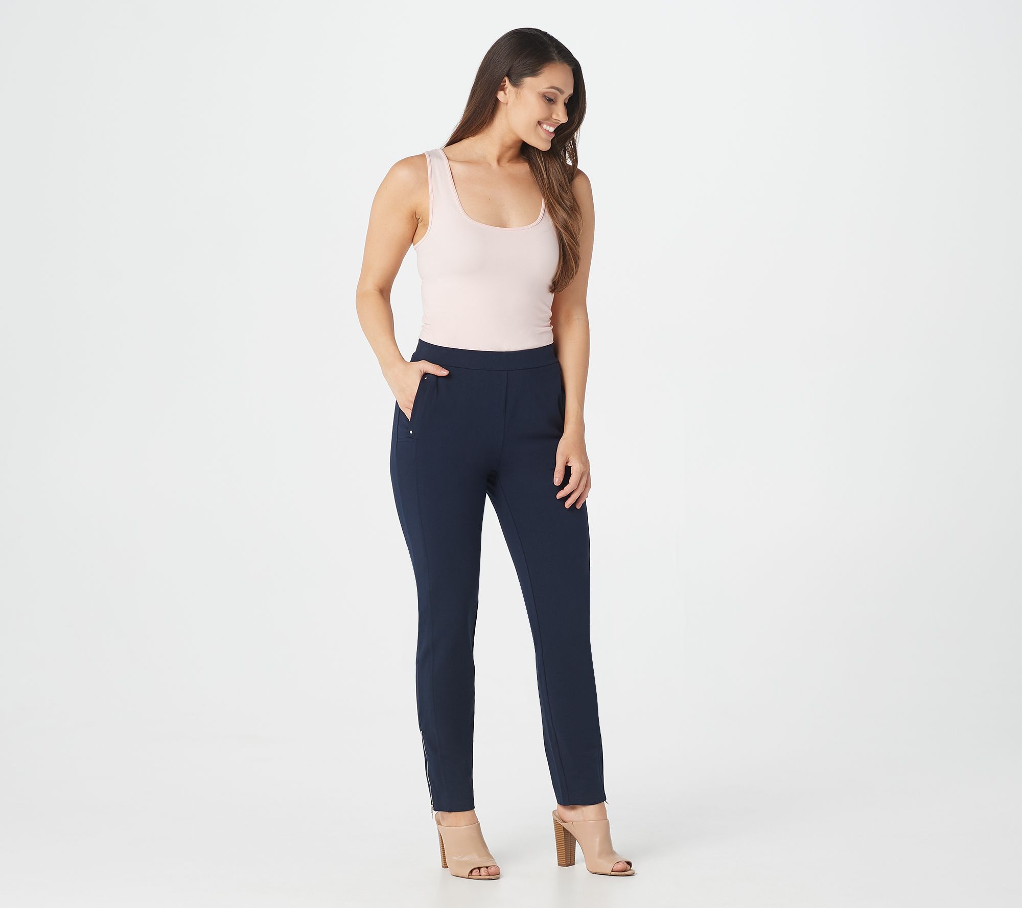 Susan Graver Weekend Premium Stretch Pull-On Pants with Pockets 