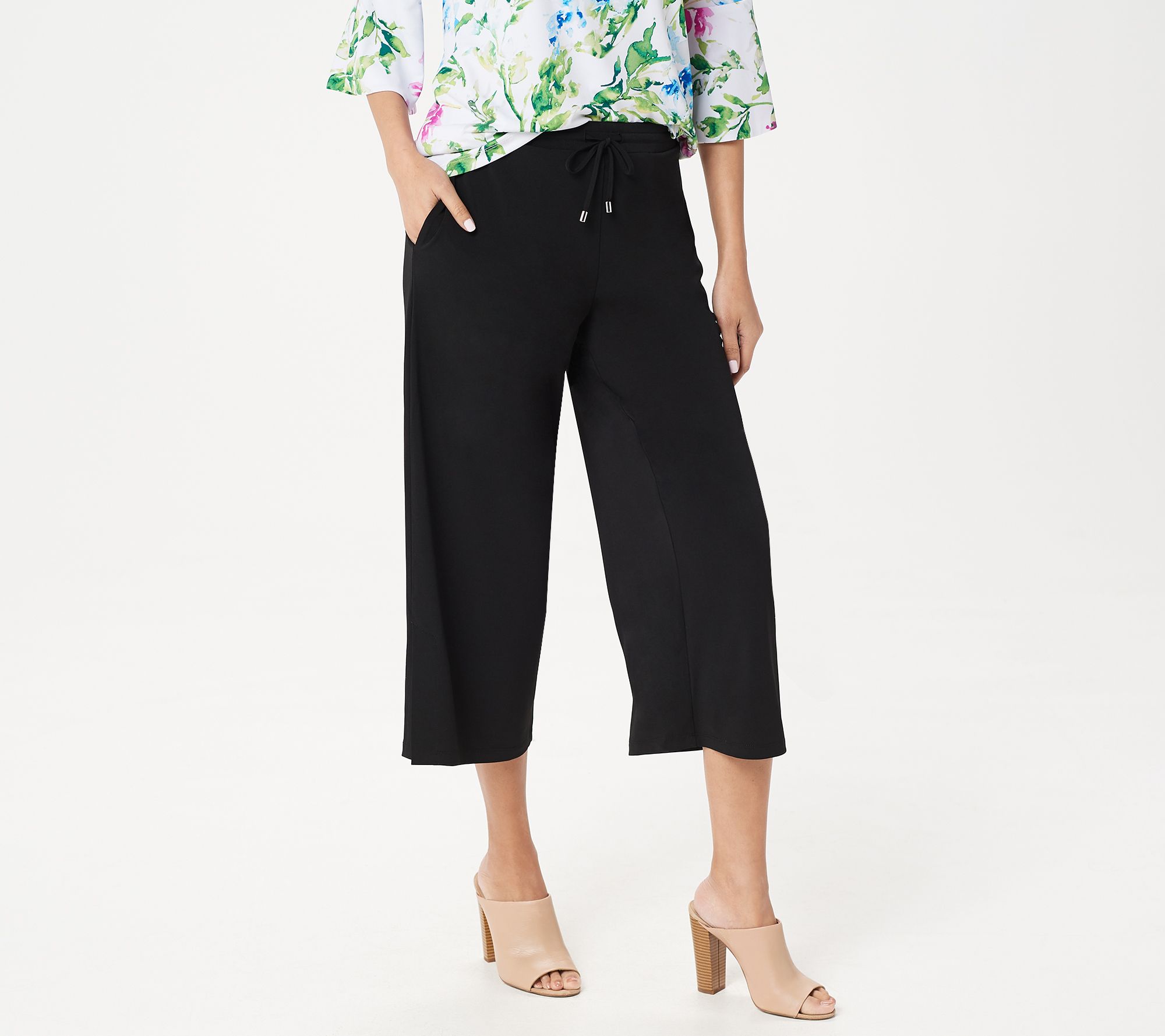 "As Is" Every Day by Susan Graver Liquid Knit Drawstring Crop Pants