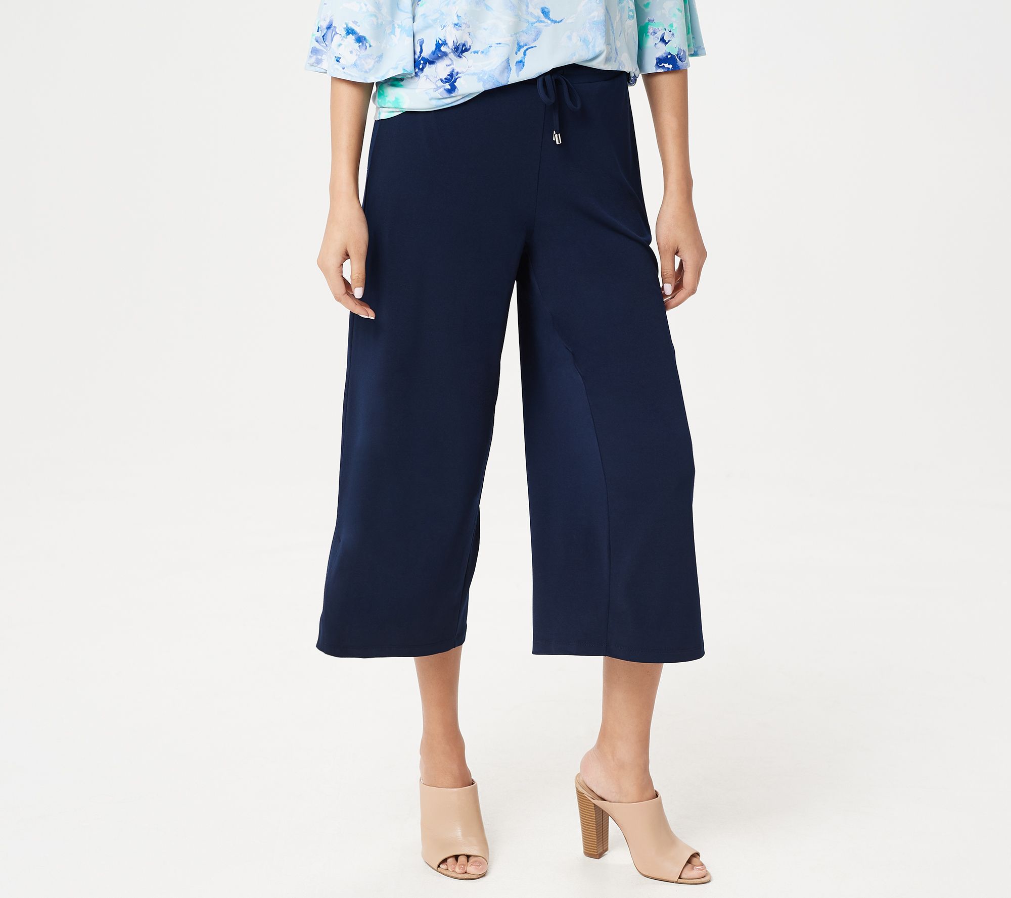 "As Is" Every Day by Susan Graver Liquid Knit Drawstring Crop Pants