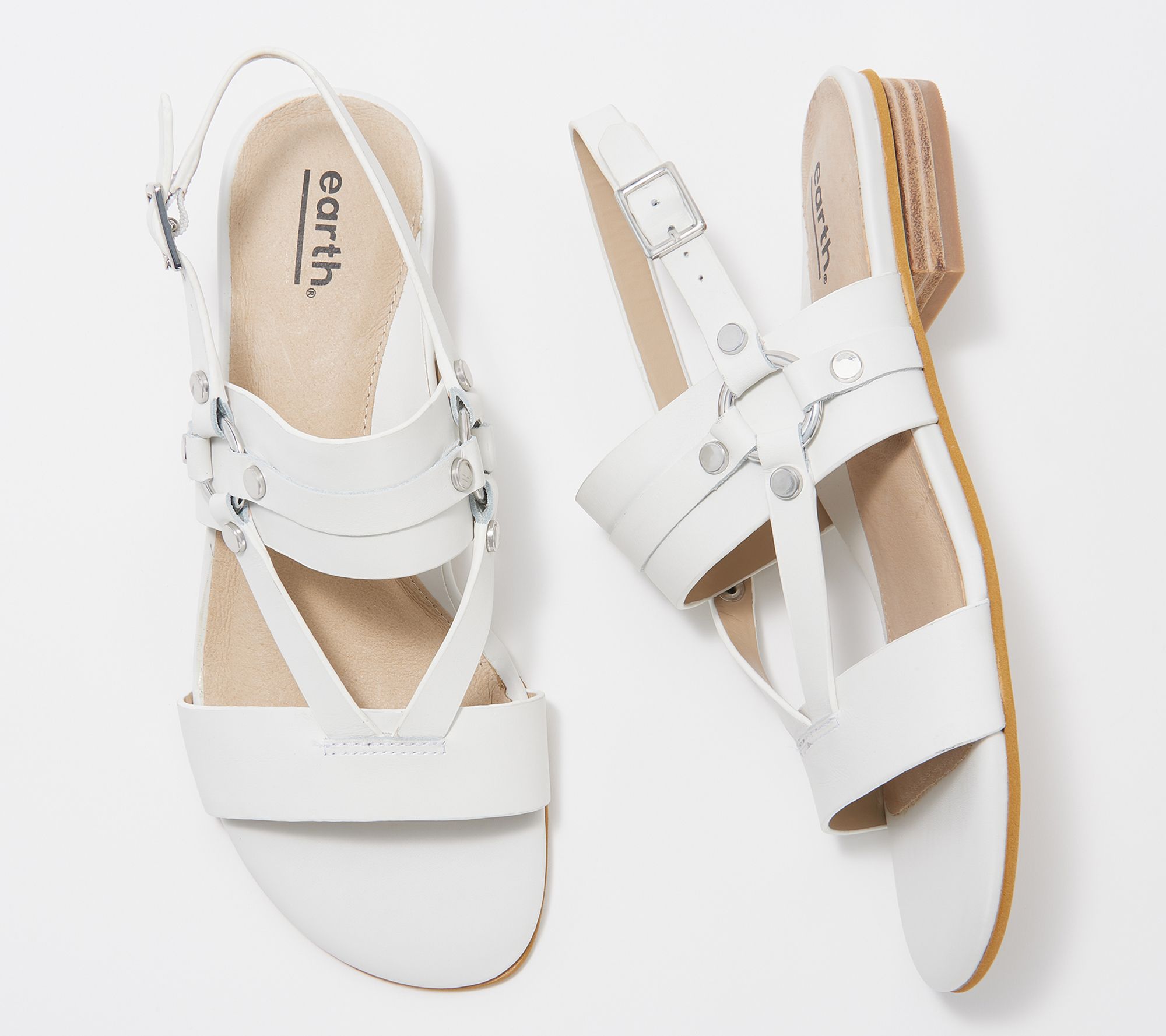 earth white sandals