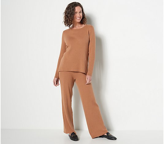 Attitudes by Renee Cotton Ribbed Knit Lounge Set