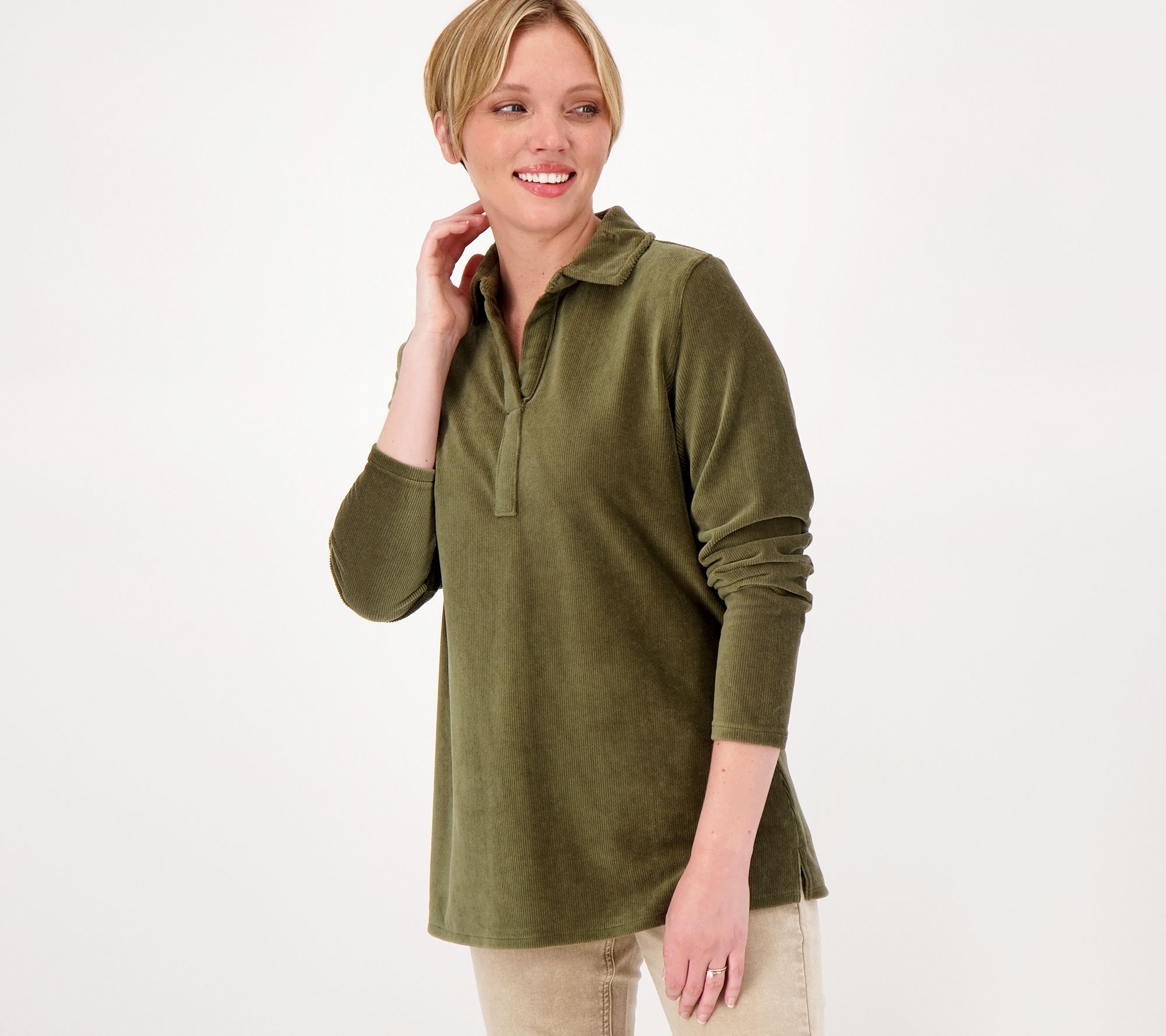 Belle by Kim Gravel Corduroy Pop Over Tunic