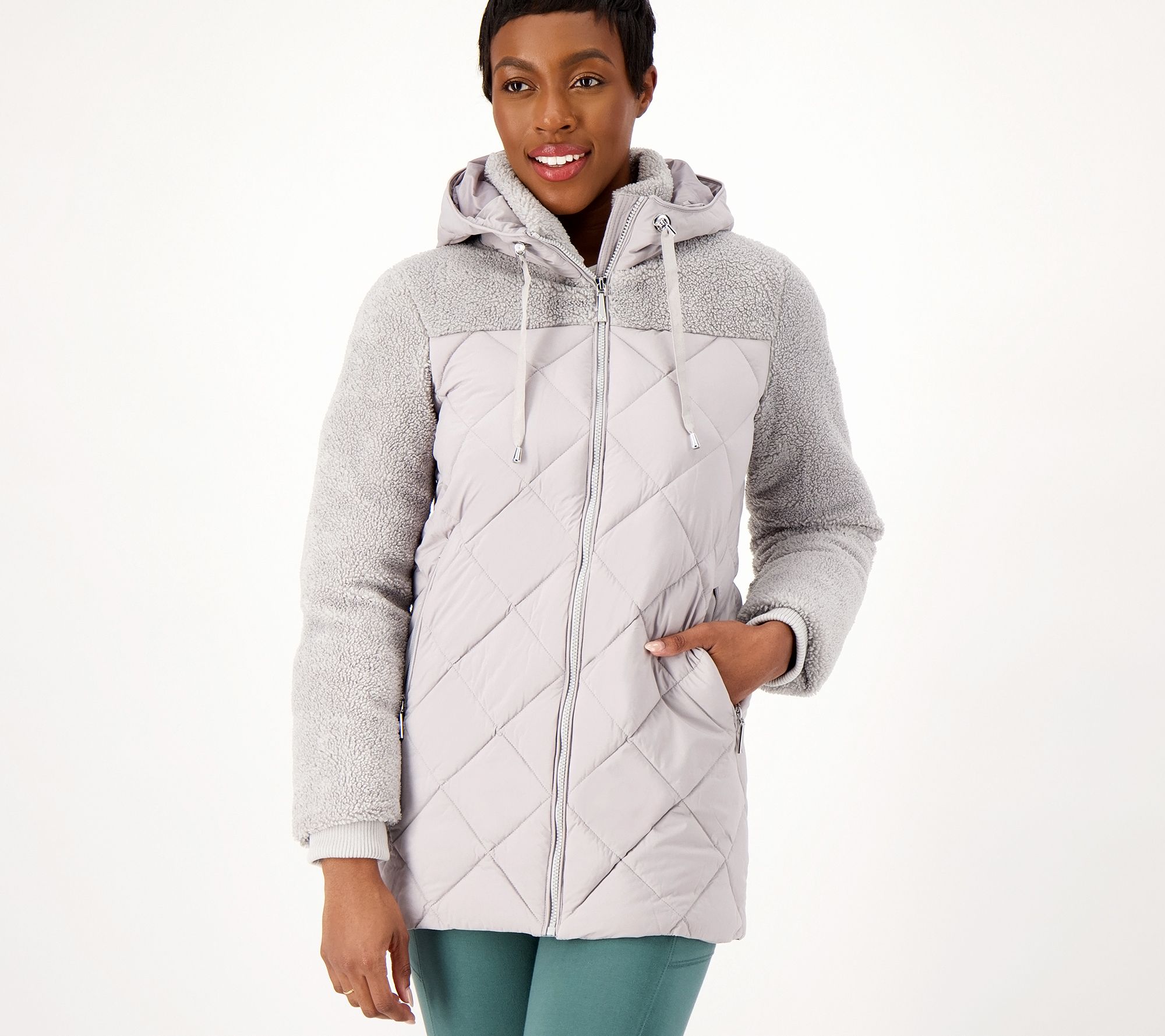 Women's Koolaburra by UGG Reversible Quilted Puffer to Sherpa Long