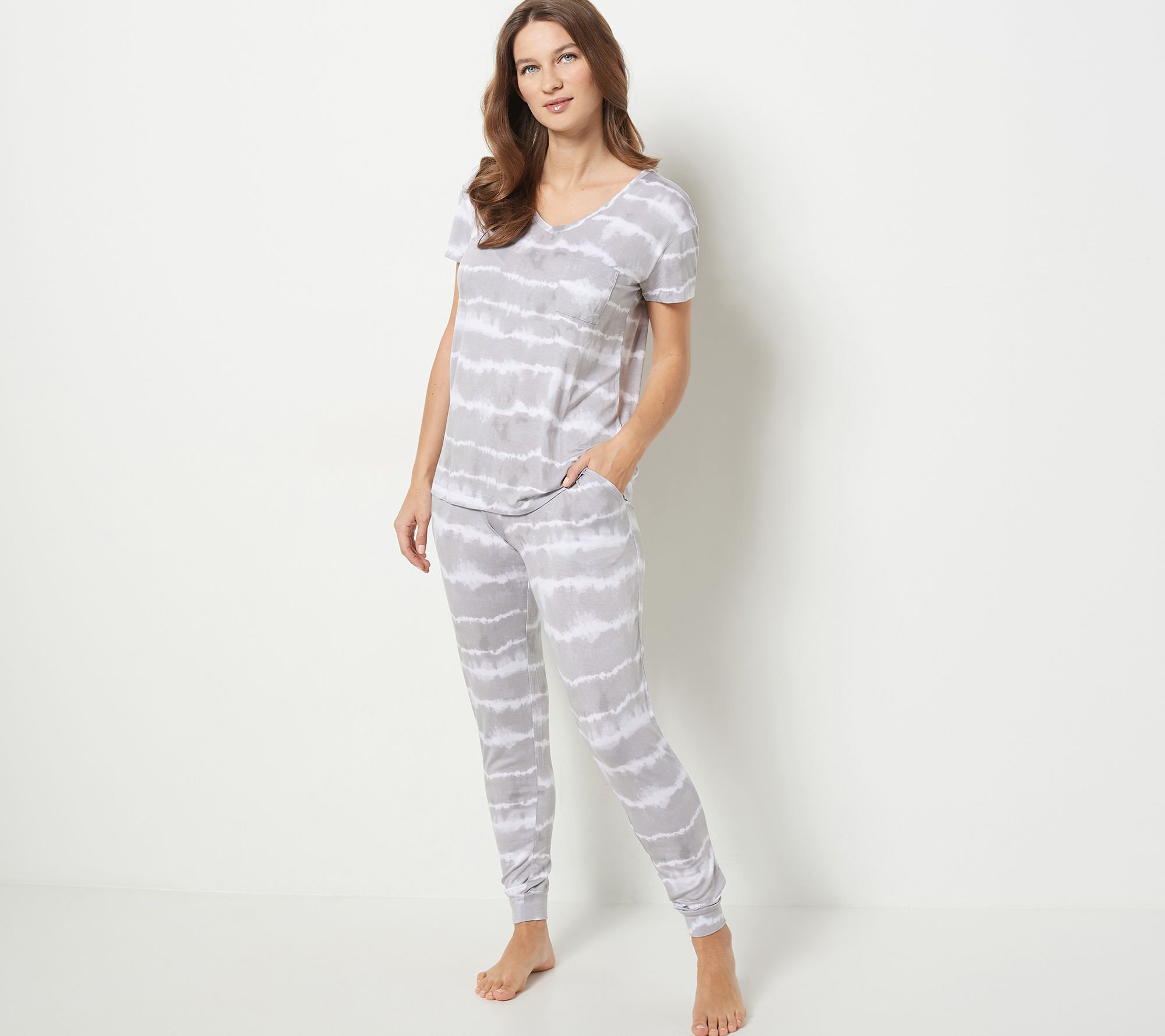 As Is Koolaburra by UGG Tall V Neck Tee and Slim Pant Set QVC