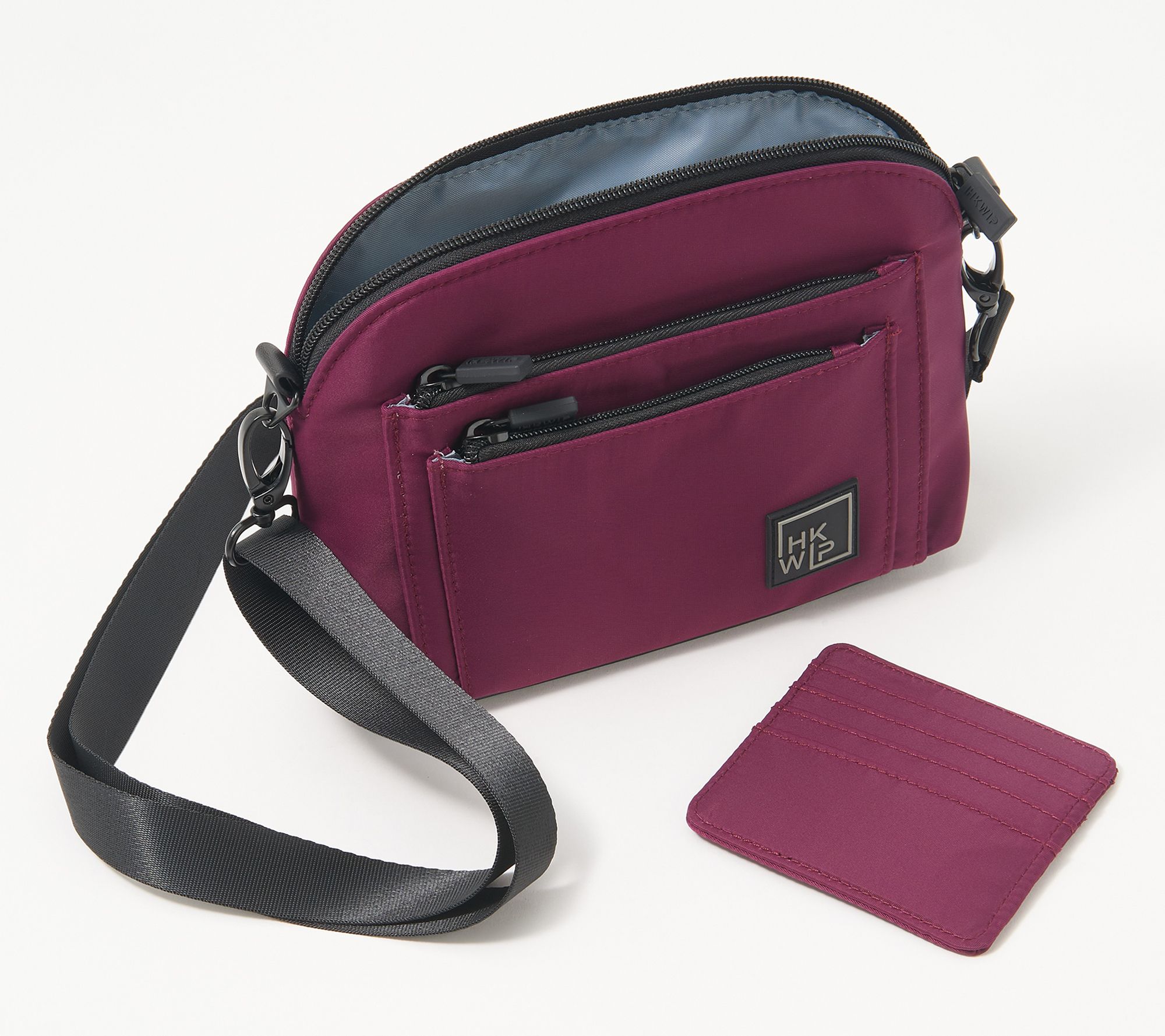 "As Is" IHKWIP Triple Zip Crossbody w/ Removable Card Case