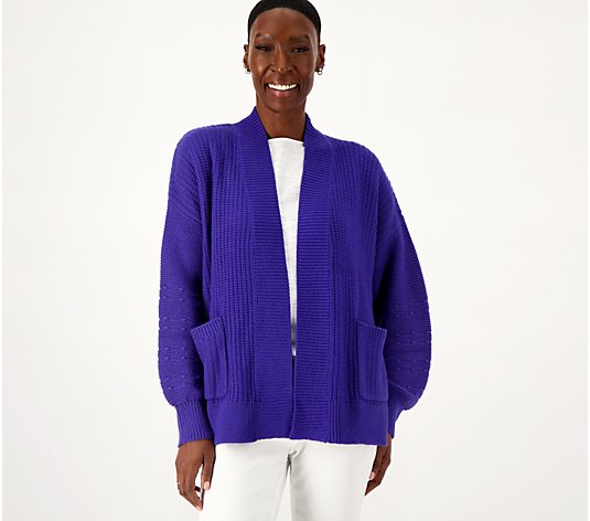 Attitudes by Renee Open Front Bubble Cardigan