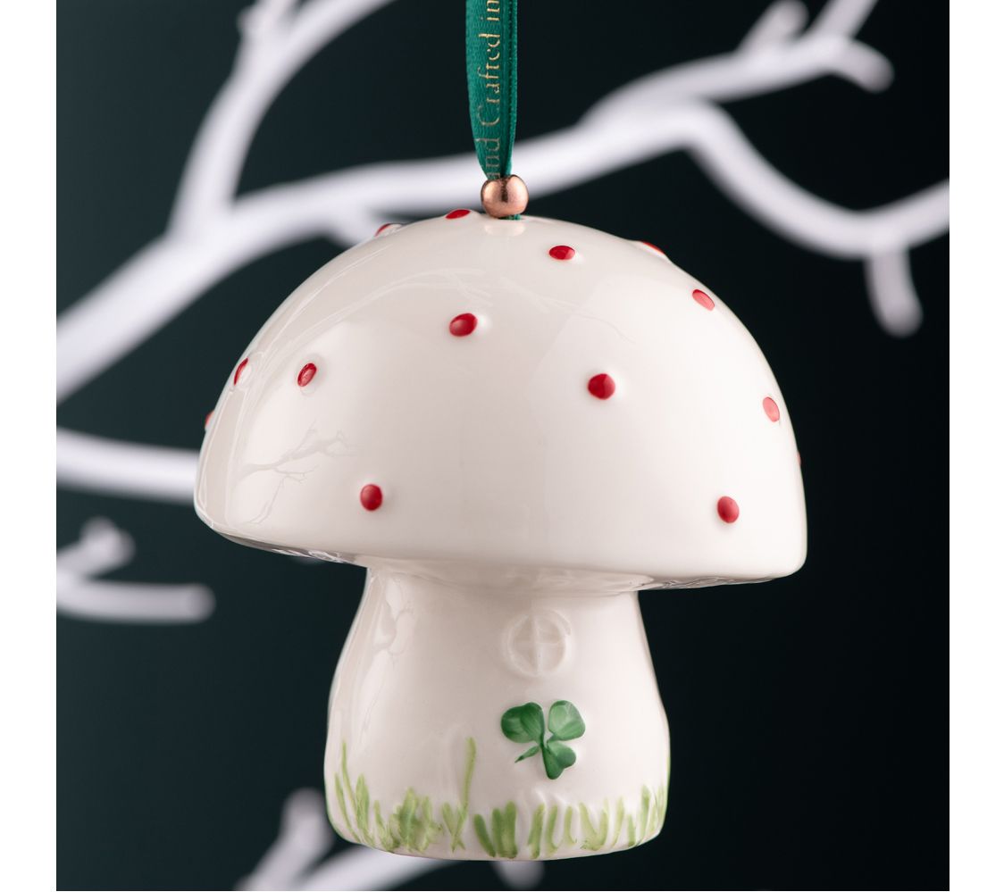 Belleek Pottery Toadstool Hanging Ornament