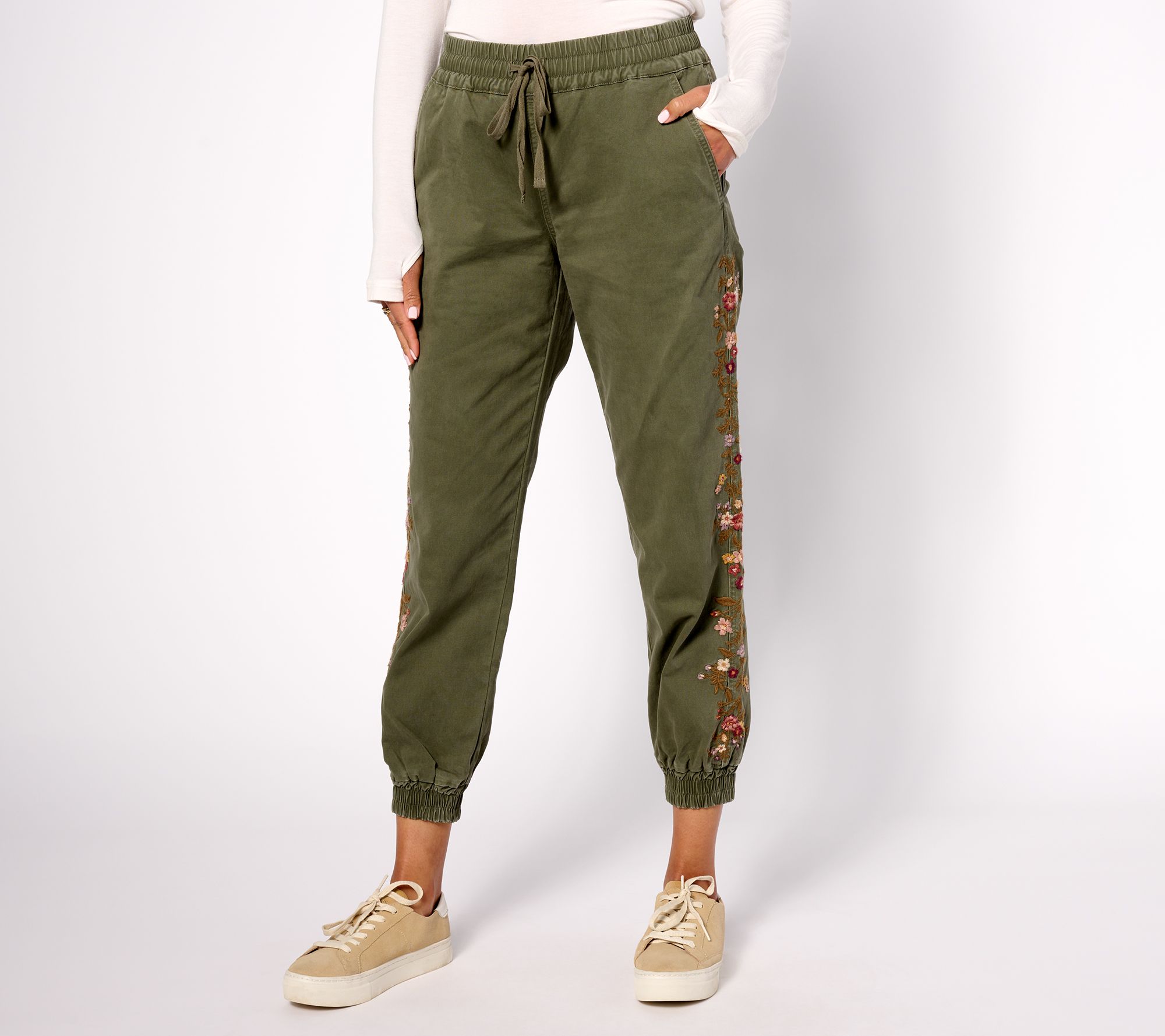 Driftwood Stretch Cotton Jogger- Whispering Vines