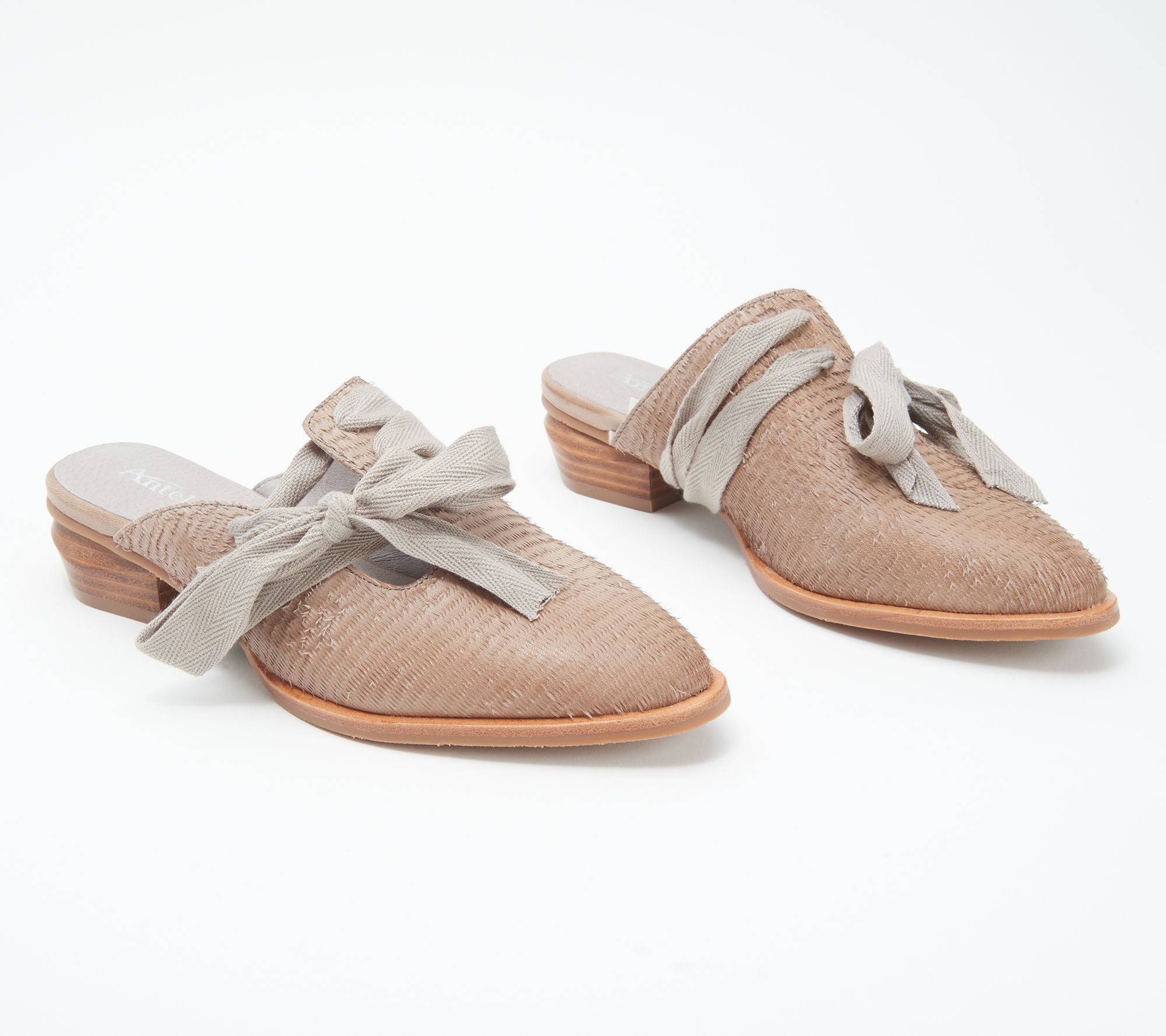 "As Is" Antelope Leather Bow Mules - Ladee