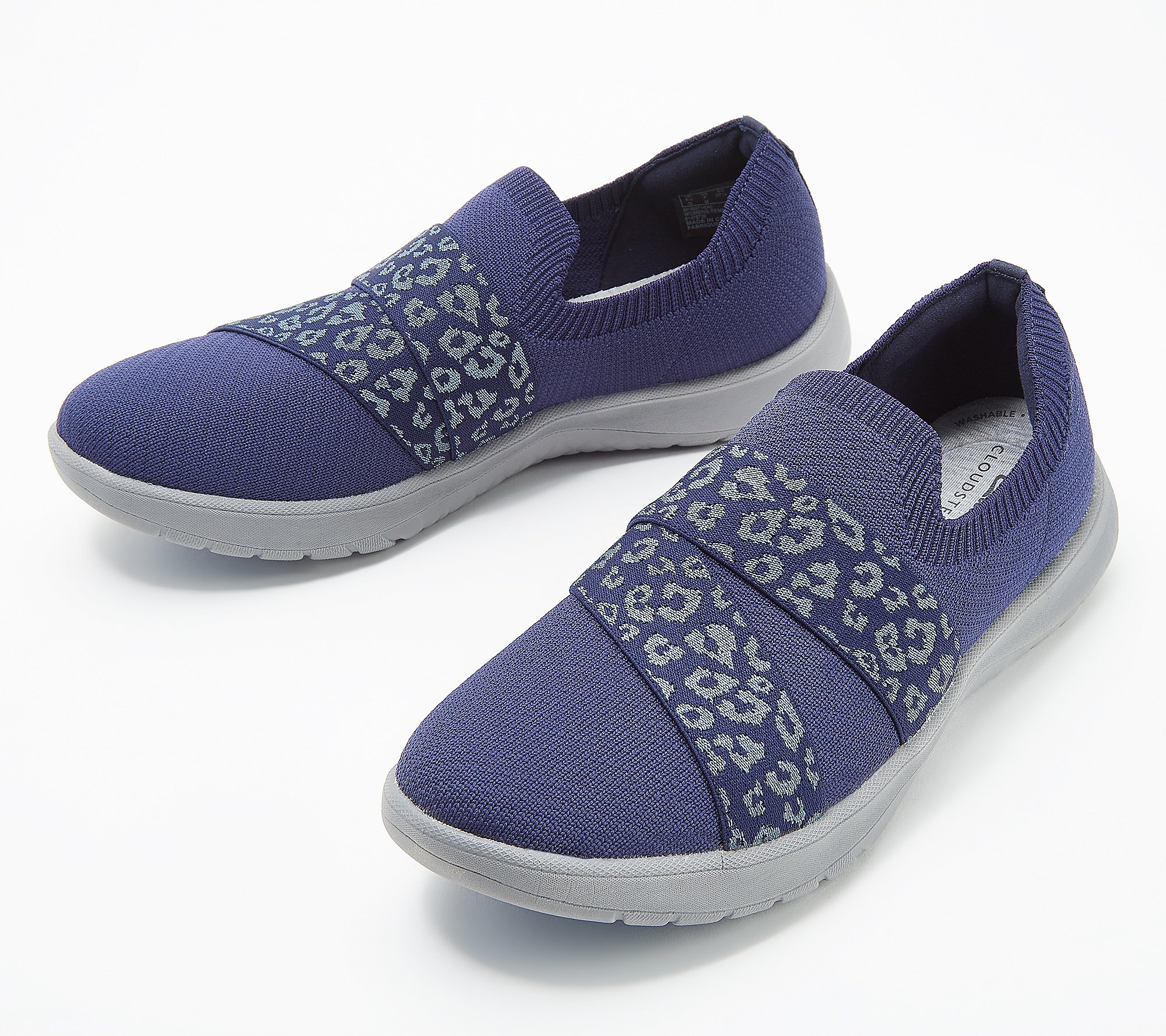 As Is Clarks Cloudsteppers Washable Knit Slip Ons- AdellaStri