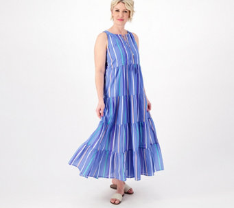 "As Is" Destination 365 Petite Printed Tiered Maxi Dress