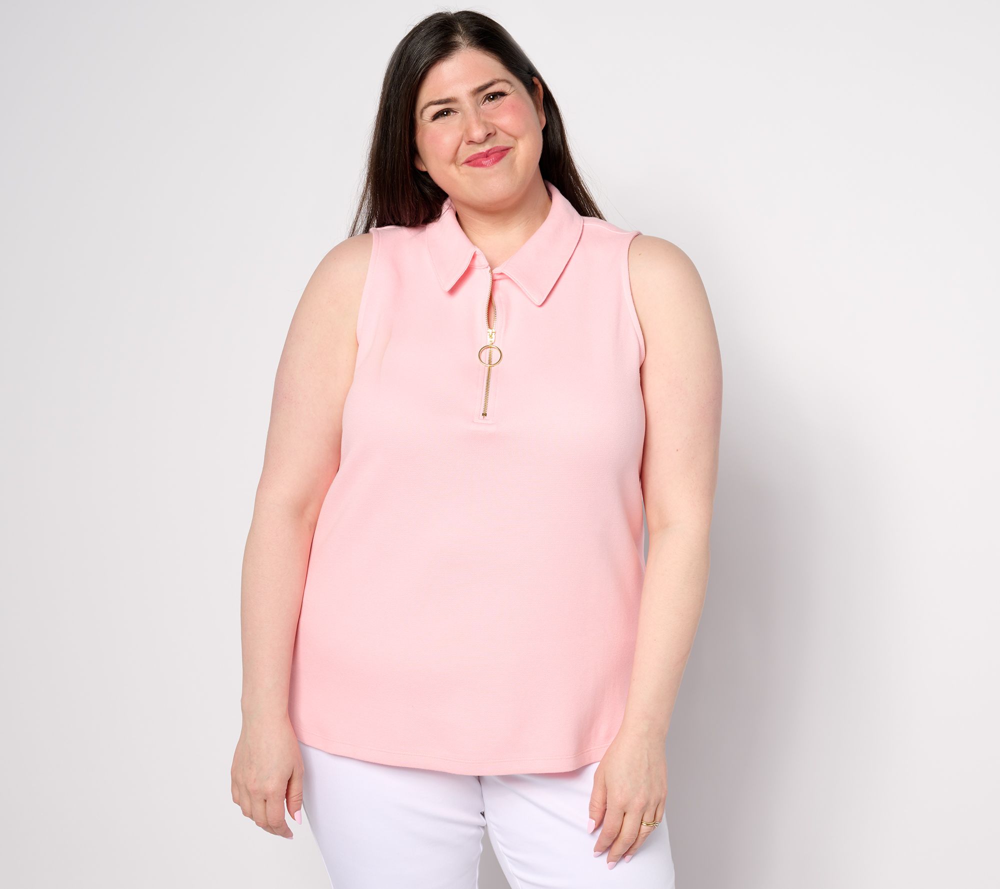 Belle by Kim Gravel Perfect Pique Sleeveless Polo