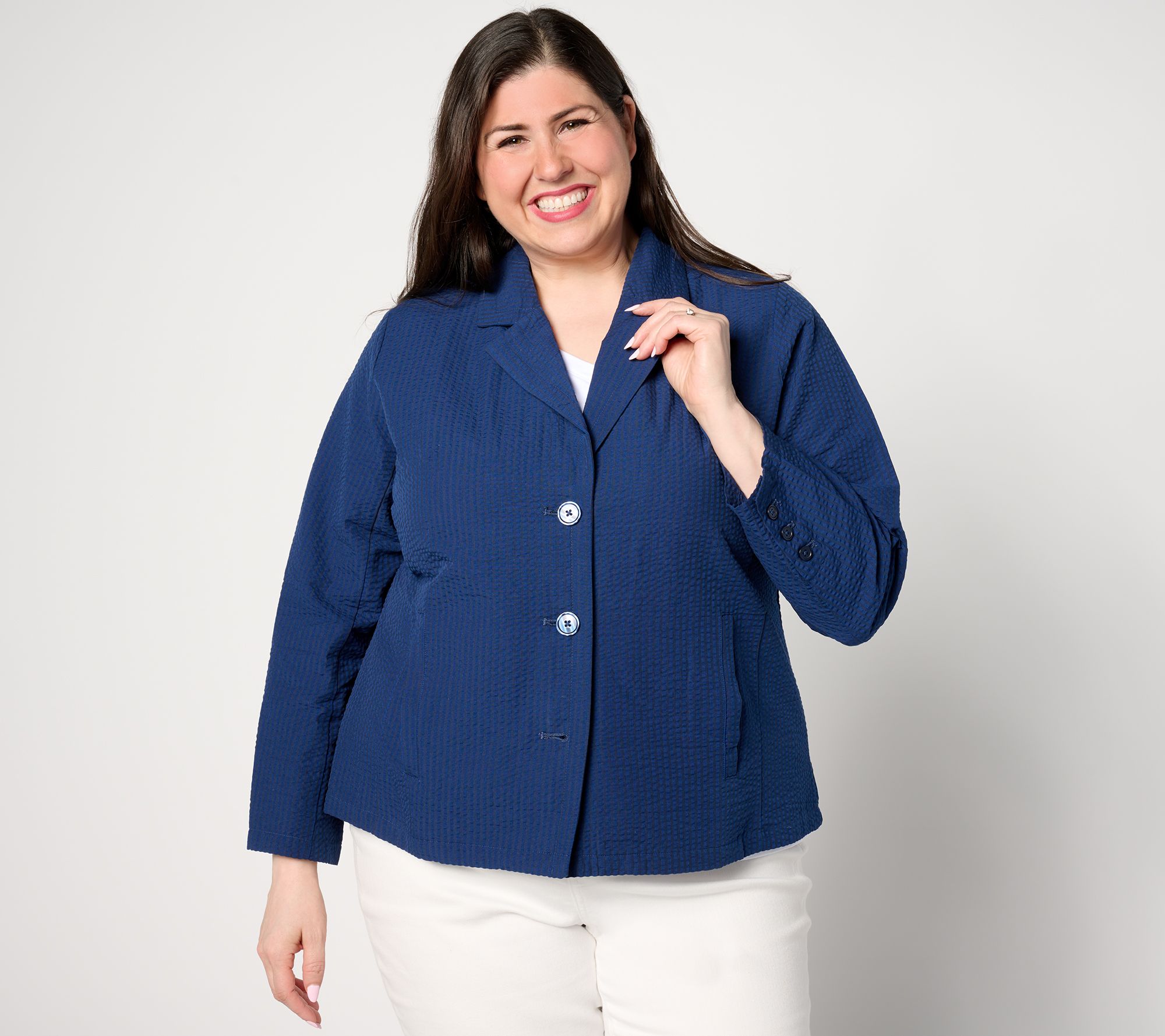 Joan Rivers Woven Seersucker Blazer