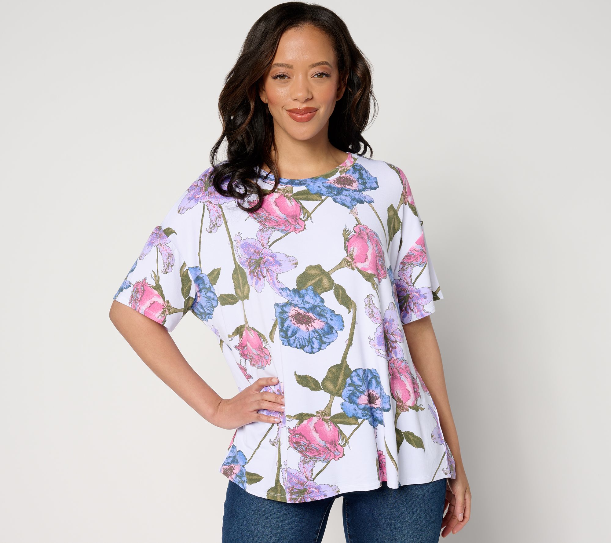 nicole by Nicole Miller Luxe Modal Drop Shoulder Tee