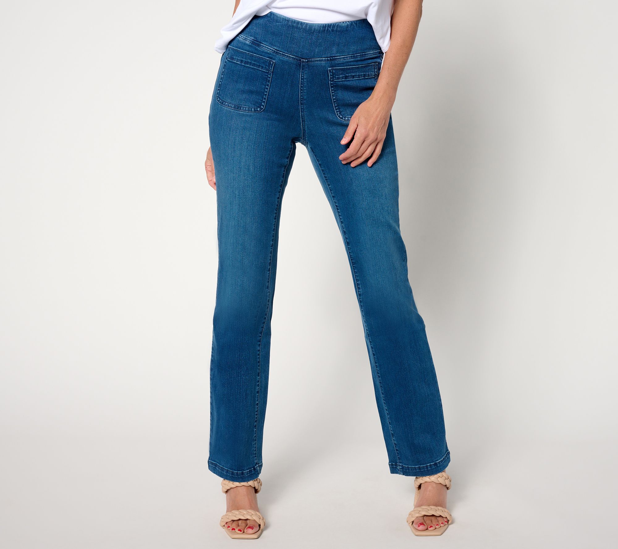 Belle by Kim Gravel Pet TripleLuxe Denim Baby Boot Cut Jean - QVC.com