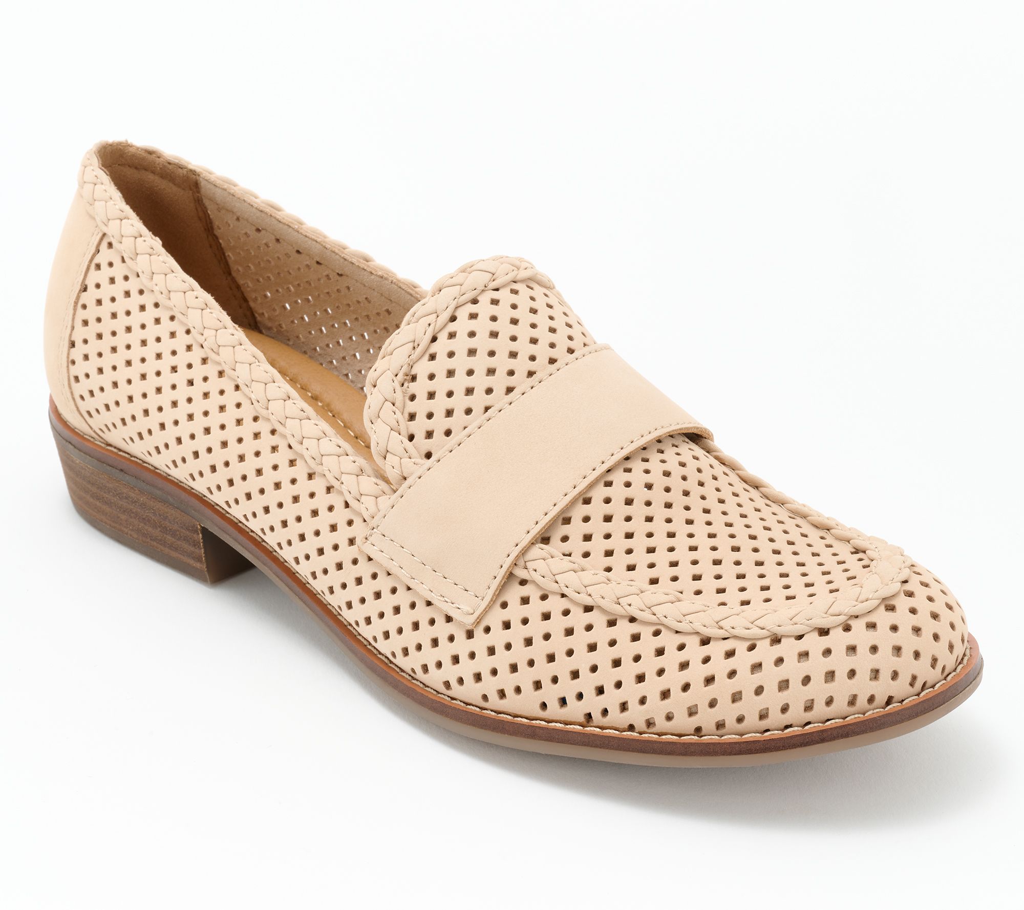 Earth Leather Slip-On Perforated Loafers - Evvie