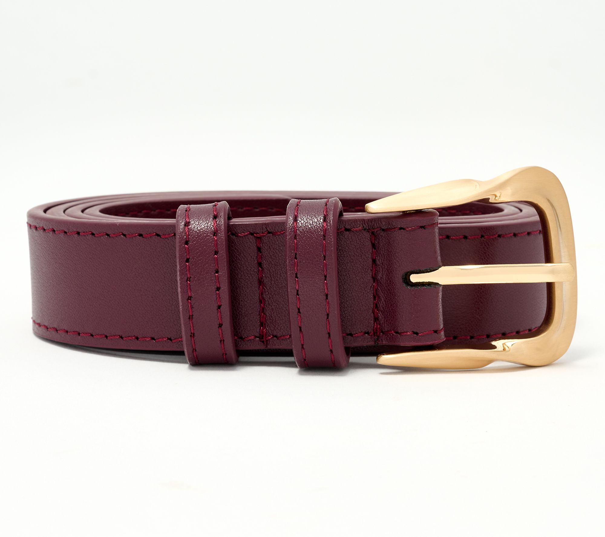 Complliments Leather Belt with Polished Metal Buckle